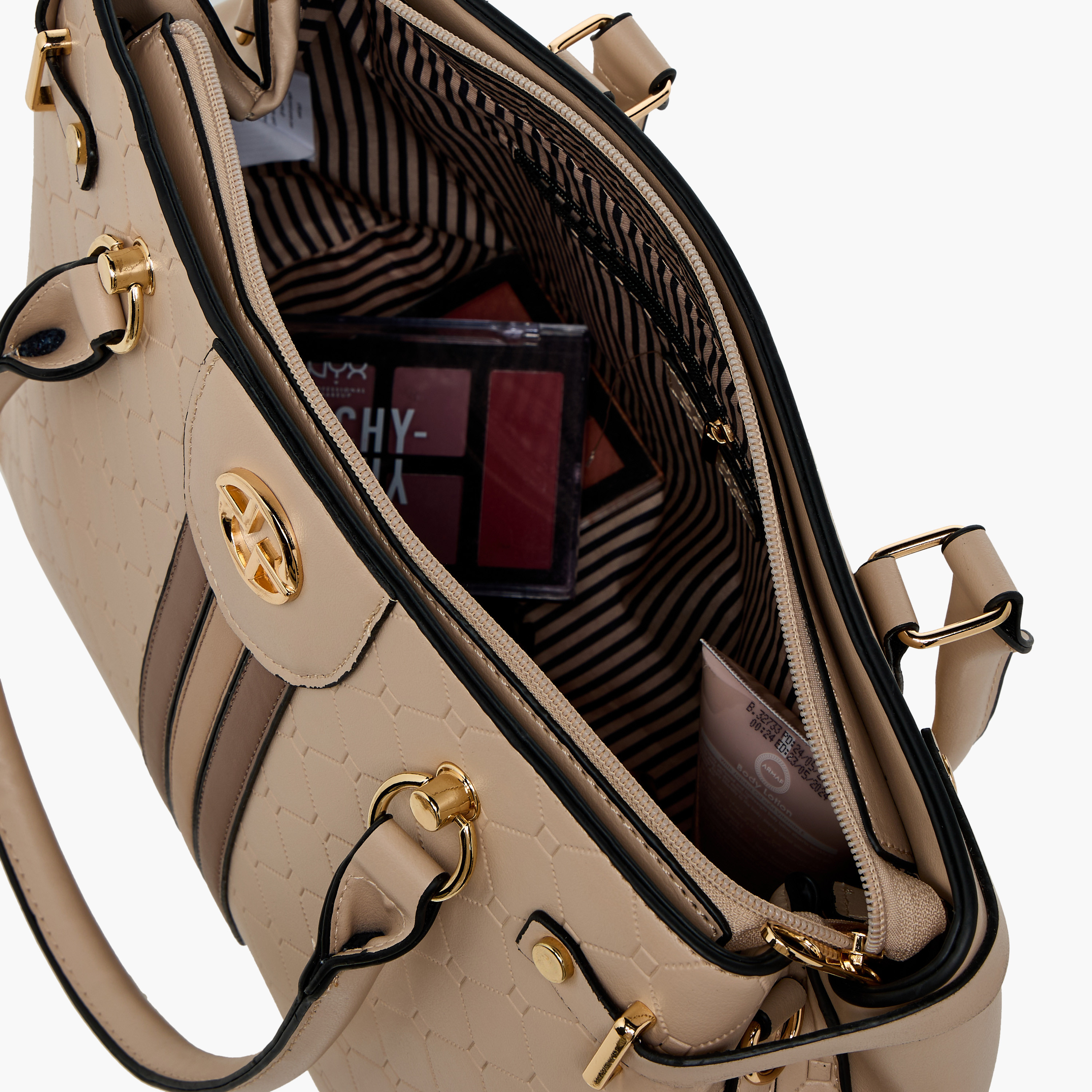 شنطة توت منقوشة بحزام قابل للتعديل وبسحاب إغلاق من ساشا-women-bagsandwallets-handbags-image-9
