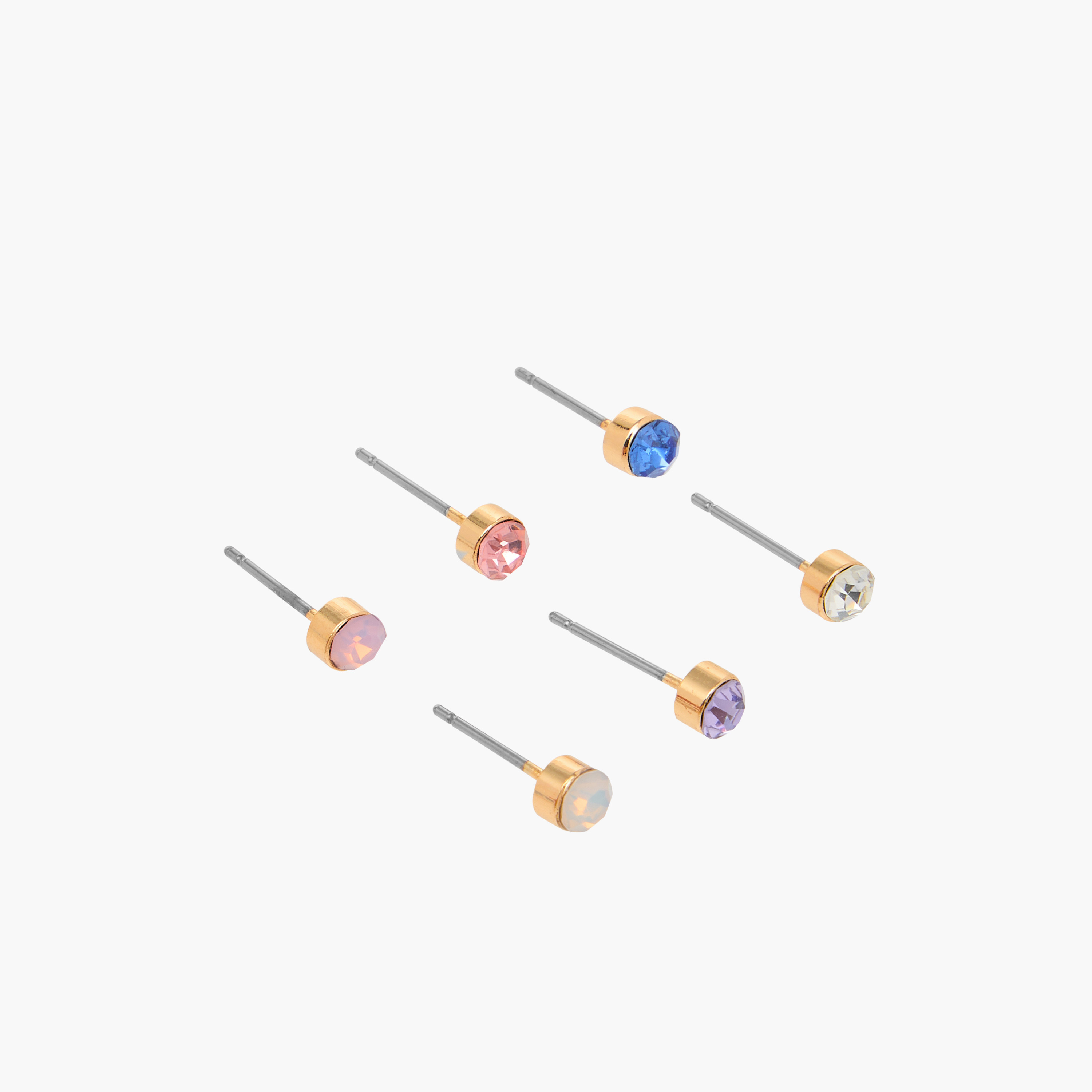 Embellished Stud Earrings with Pushback Closure - Set of 6-women-watchesandjewellery-jewellery-earrings-image-2