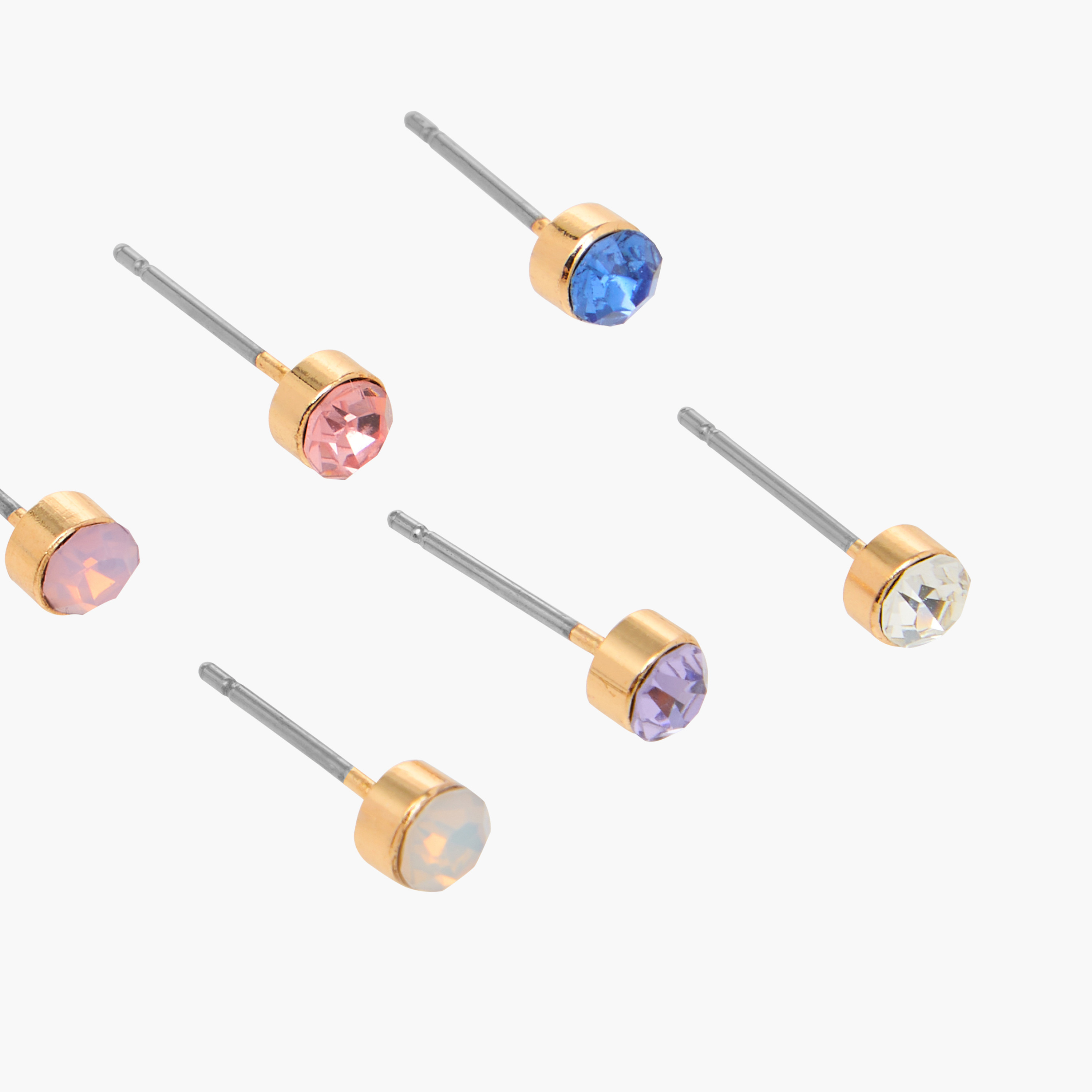 Embellished Stud Earrings with Pushback Closure - Set of 6-women-watchesandjewellery-jewellery-earrings-image-3