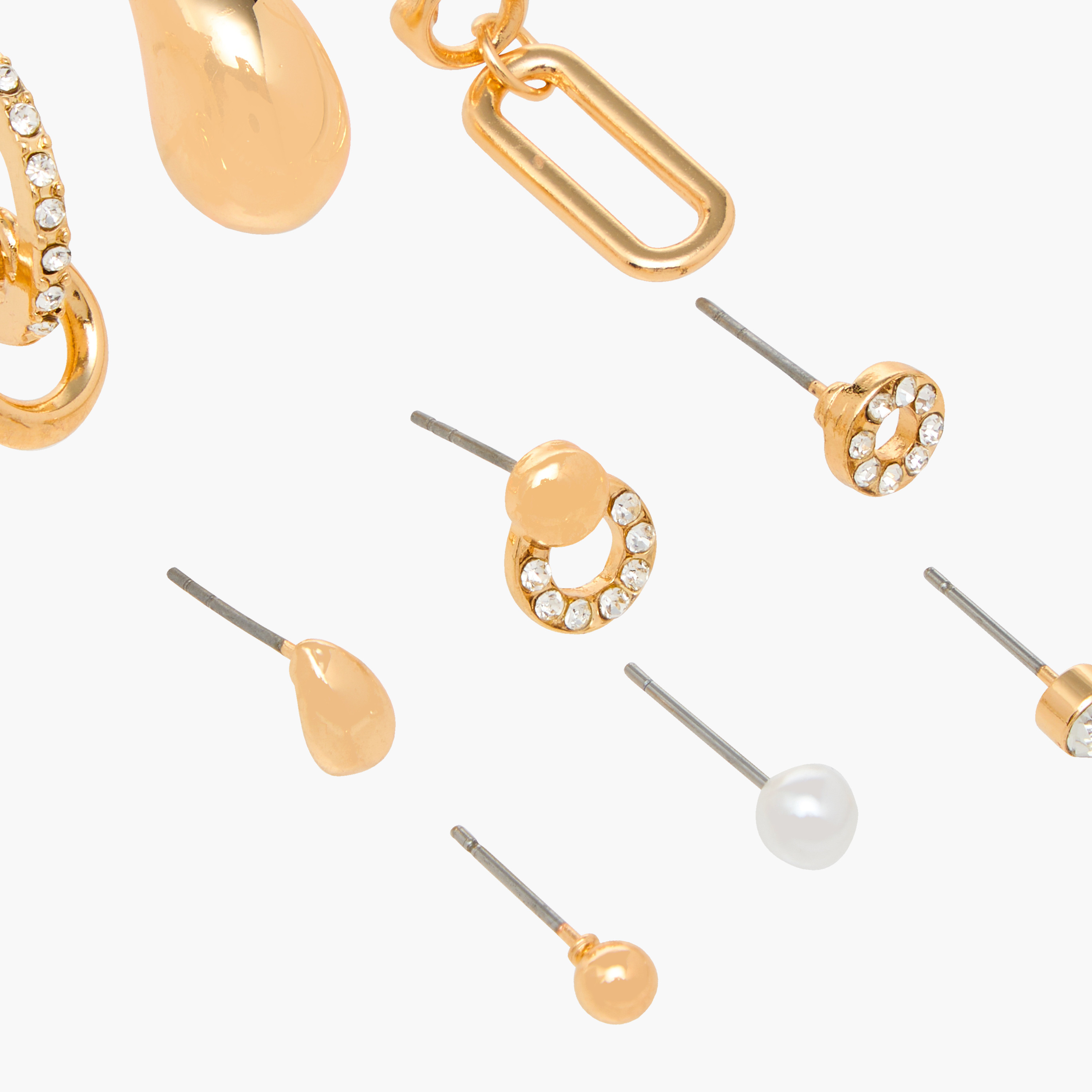 Metallic Earrings with Pushback Closure - Set of 9-women-watchesandjewellery-jewellery-earrings-image-3