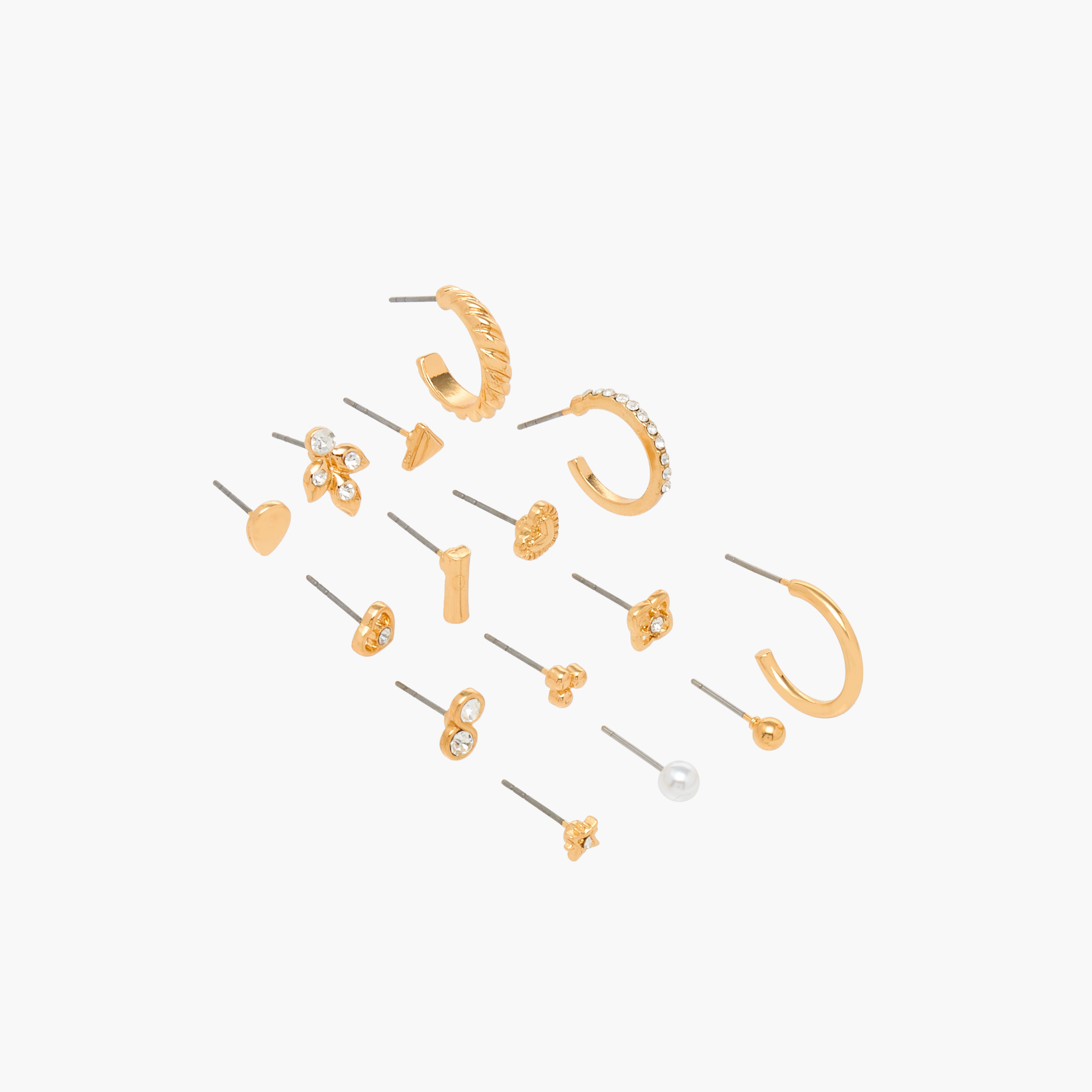 Metallic Earrings with Pushback Closure - Set of 15-women-watchesandjewellery-jewellery-earrings-image-2