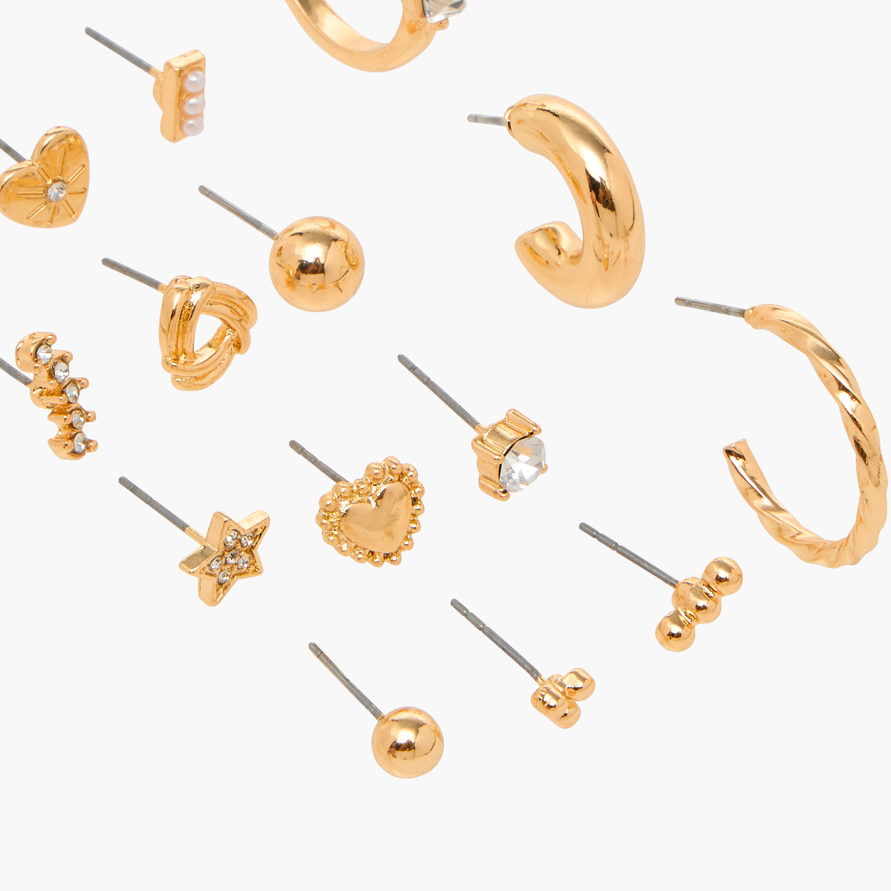 Metallic Earrings with Pushback Closure - Set of 15-women-watchesandjewellery-jewellery-earrings-image-3
