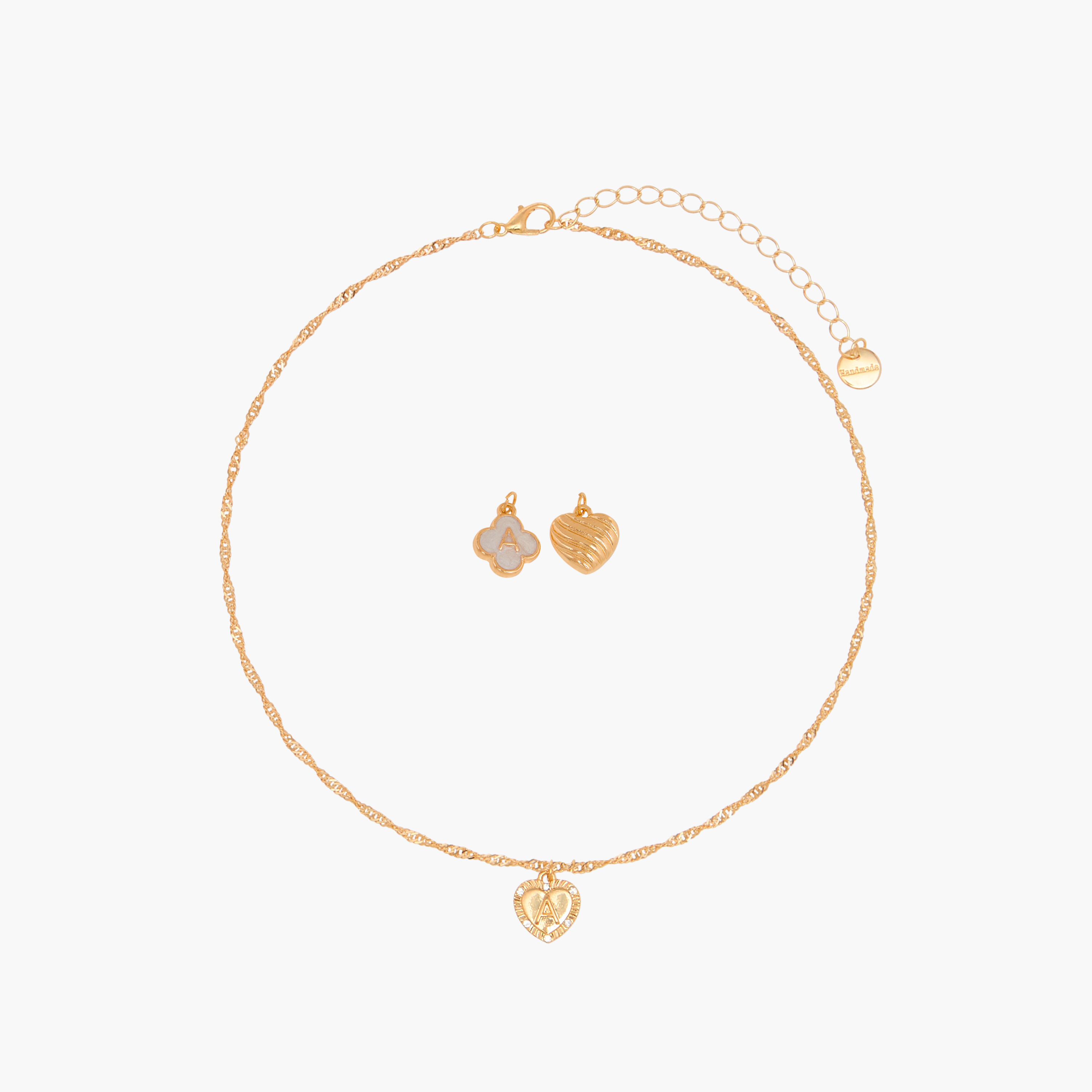 Alphabet A 3-Pendant Necklace with Lobster Clasp-women-watchesandjewellery-jewellery-necklacesandpendants-image-1