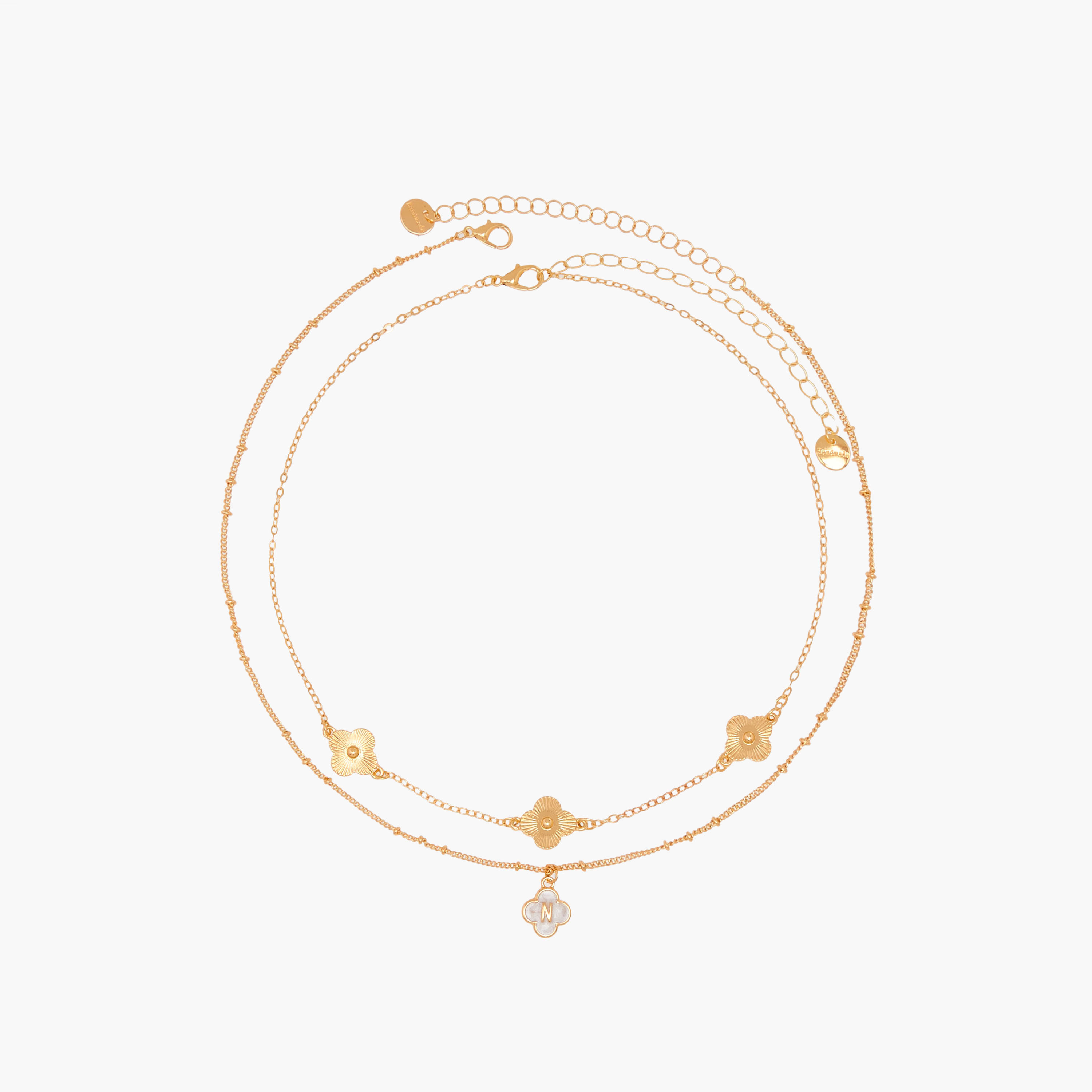 Assorted Floral Necklace with Lobster Clasp - Set of 2-women-watchesandjewellery-jewellery-necklacesandpendants-image-1