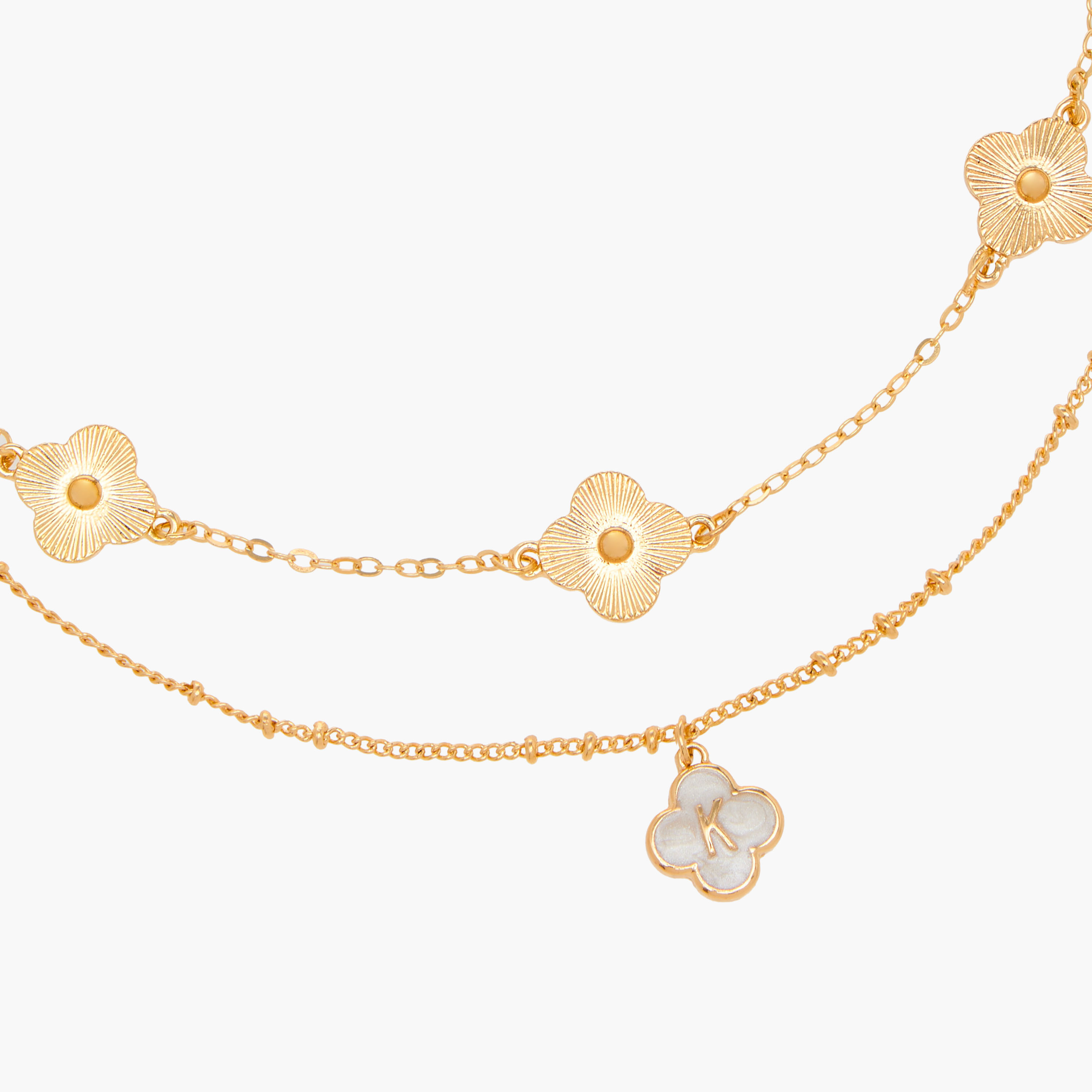 عقد مزين بزهور متنوّعة مع مشبك إغلاق - طقم من قطعتين-women-watchesandjewellery-jewellery-necklacesandpendants-image-4