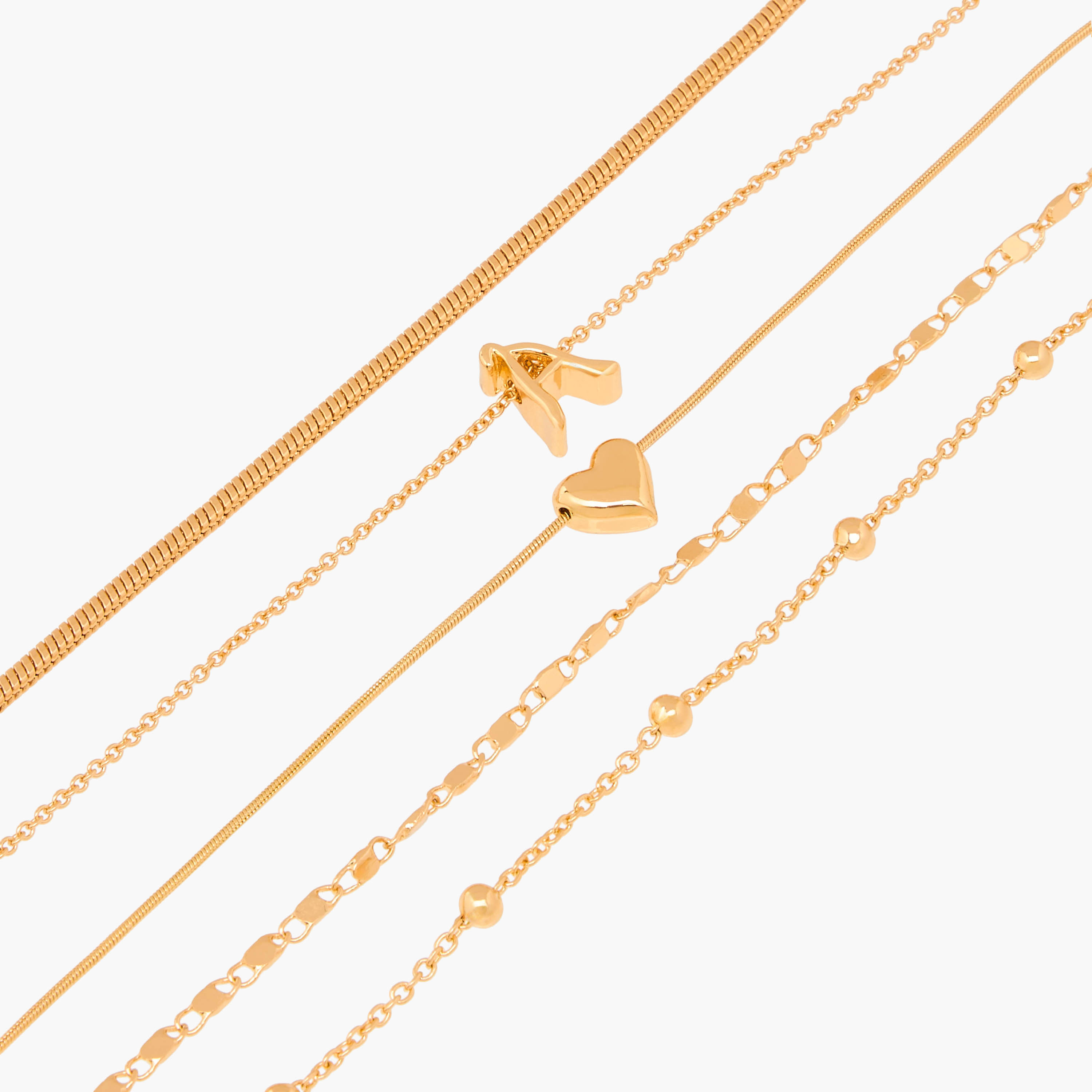 Assorted Chain Bracelet with Lobster Clasp Closure - Set of 5-women-watchesandjewellery-jewellery-banglesandbracelets-image-13