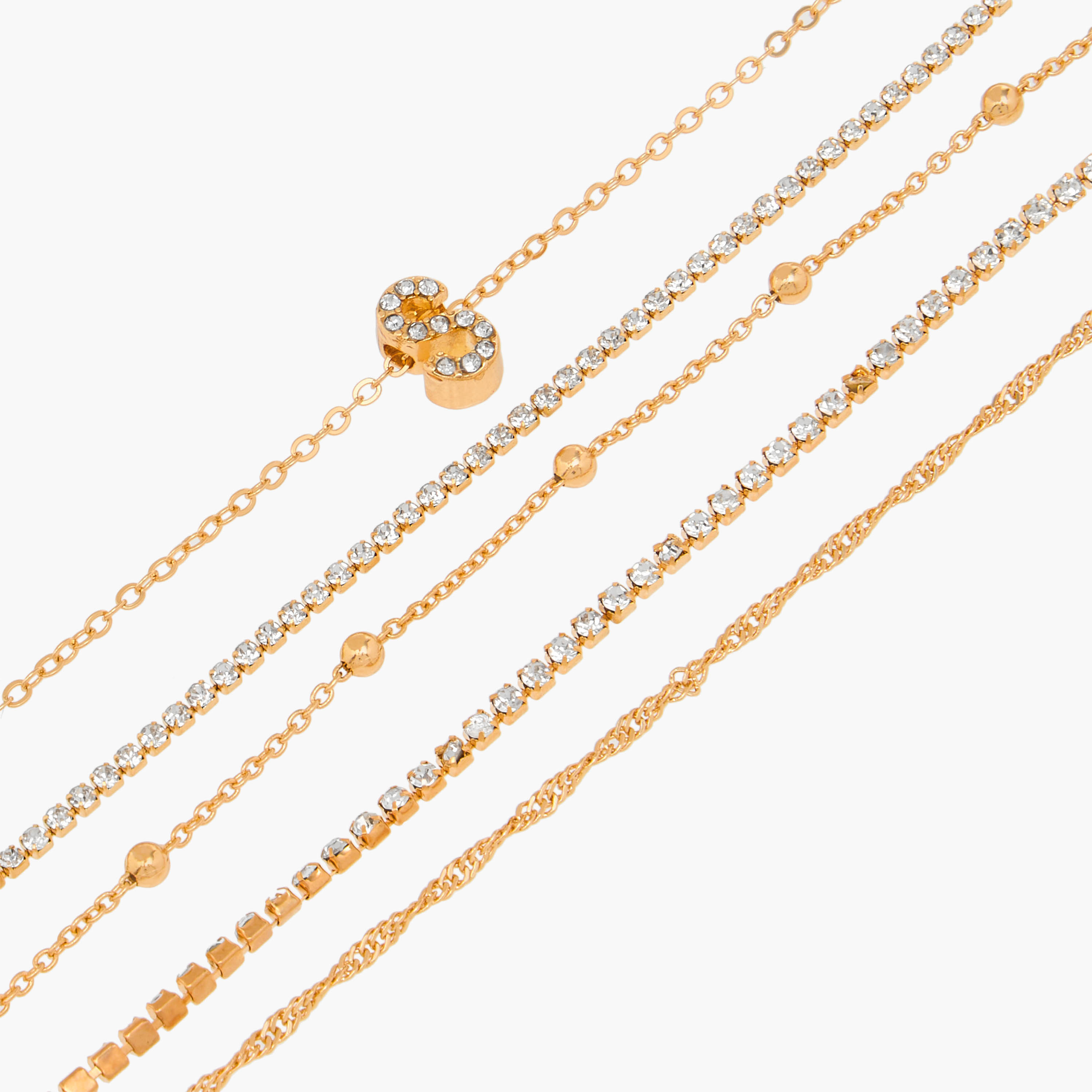 Assorted Chain Bracelet with Lobster Clasp Closure - Set of 5-women-watchesandjewellery-jewellery-banglesandbracelets-image-13