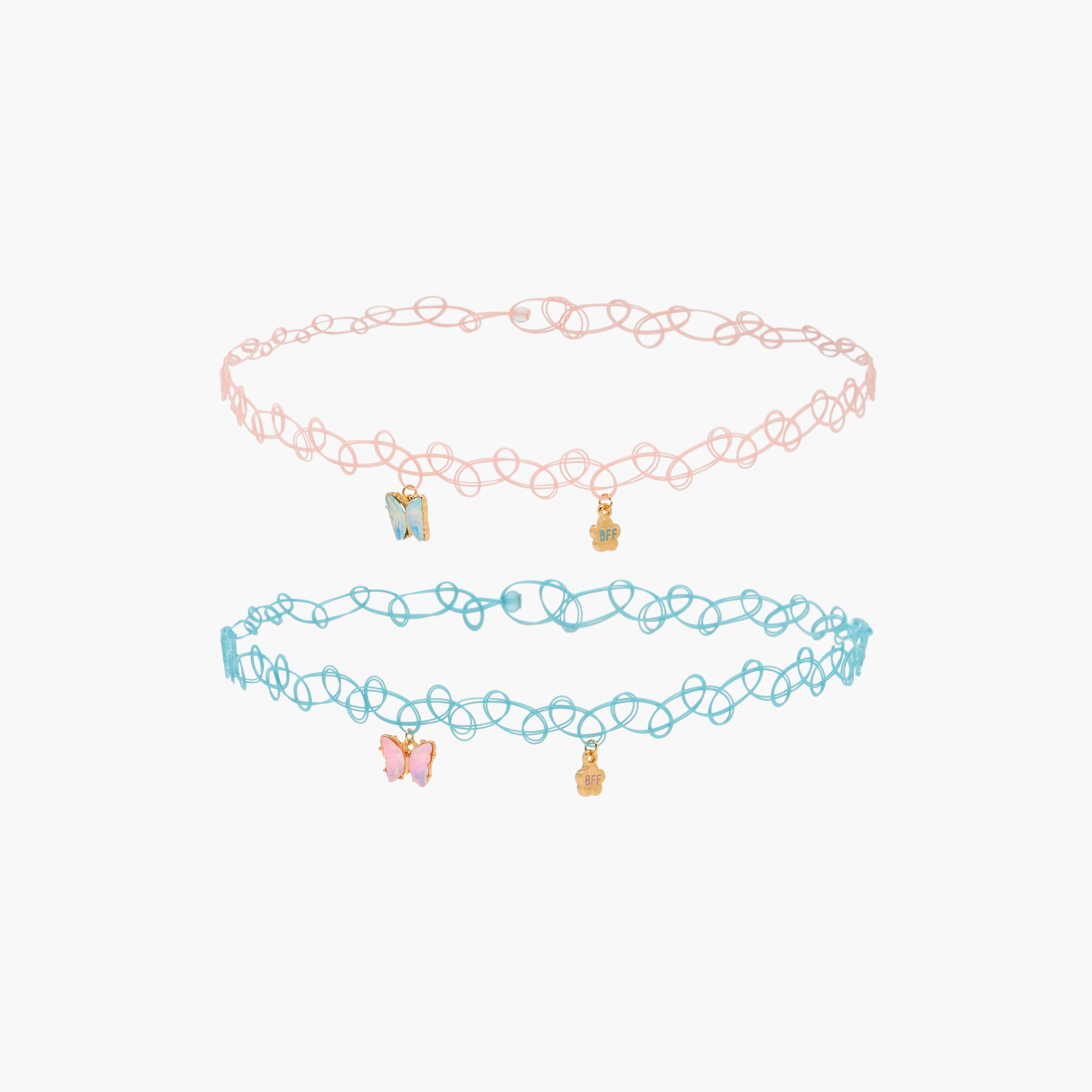 Pendant BFF Stretchable Choker Necklace - Set of 2-women-watchesandjewellery-jewellery-necklacesandpendants-image-1
