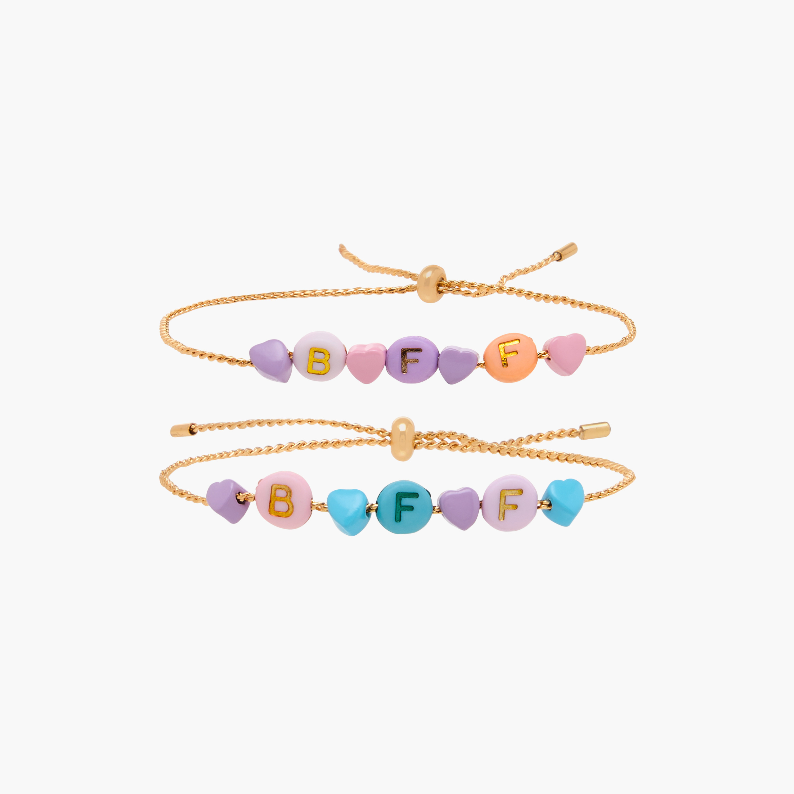 BFF Charm Bracelet with Slider Closure - Set of 2-women-watchesandjewellery-jewellery-banglesandbracelets-image-1