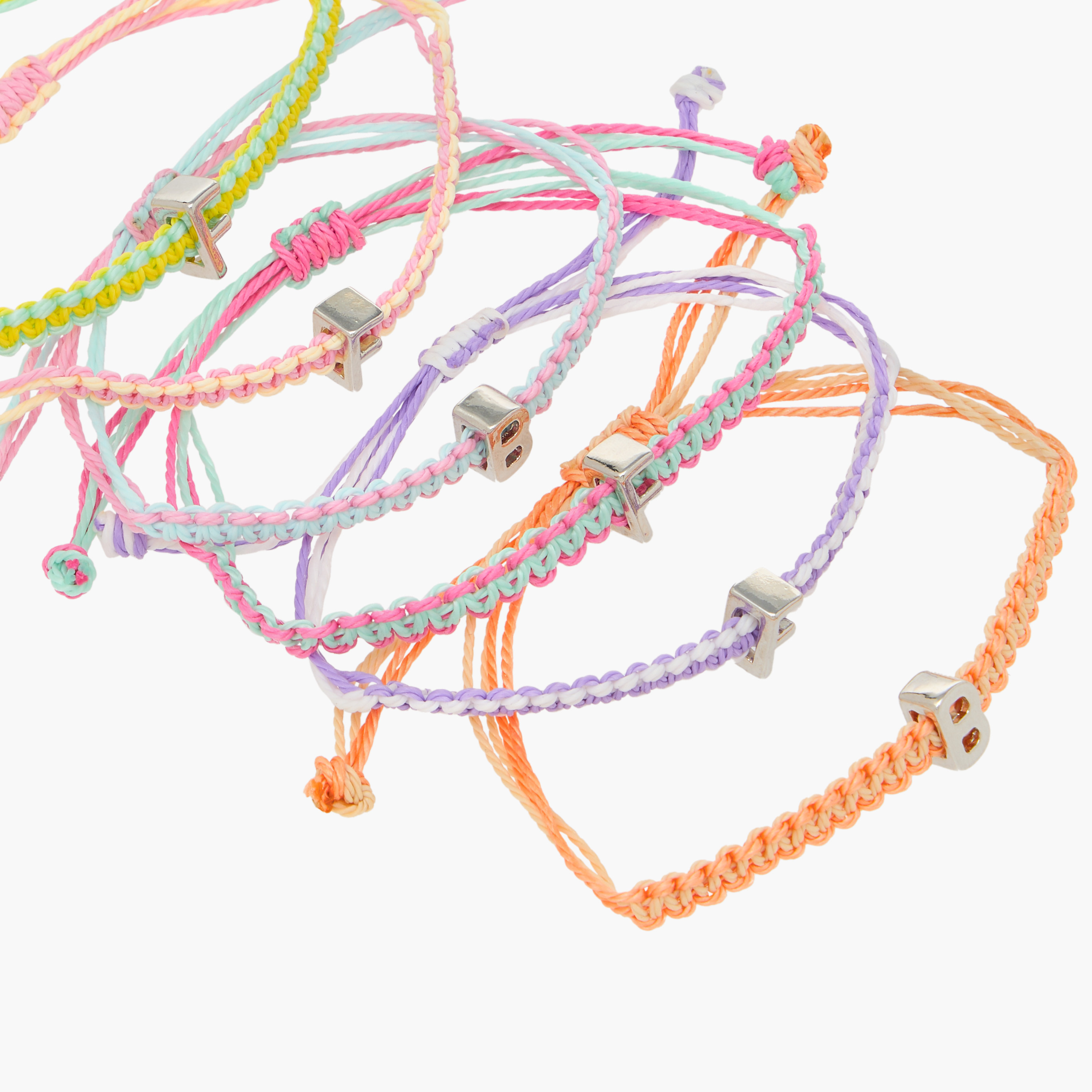Thread Bracelets with Initial Charm and Slider Closure - Set of 6-women-watchesandjewellery-jewellery-banglesandbracelets-image-15