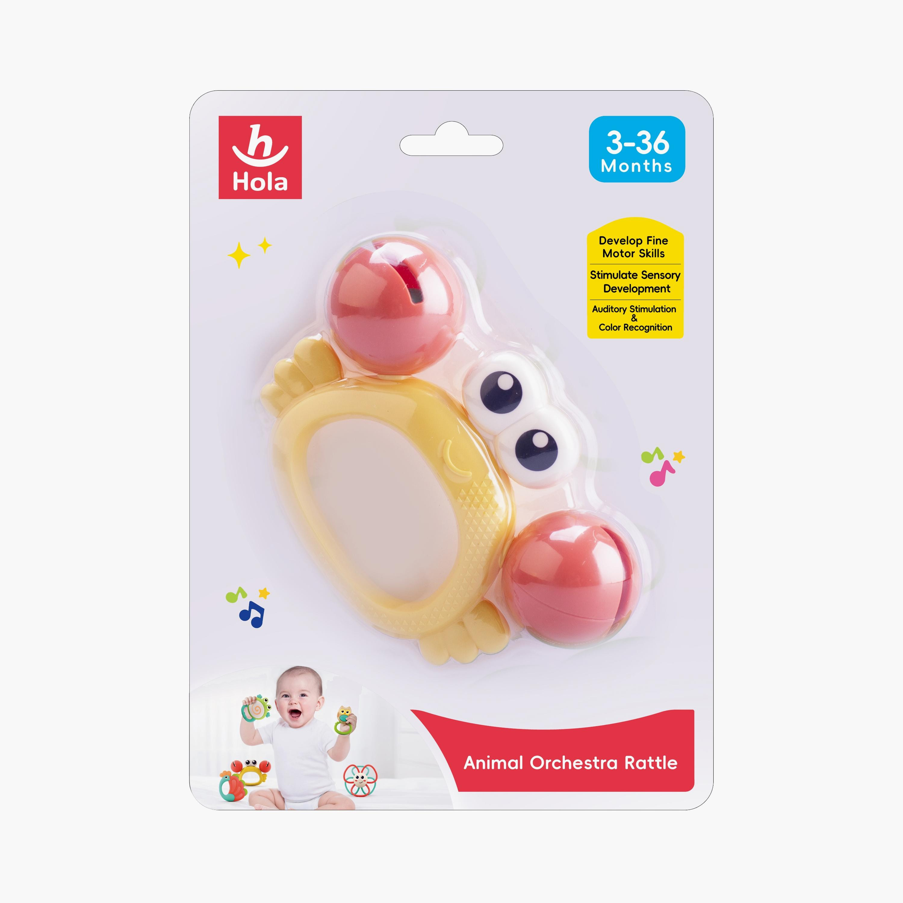 Hola Crab Orchestra Rattle Baby Teether Activity Toy - 3 Months+-toys-babyandtoddlertoys-rattlesandteethers-image-3