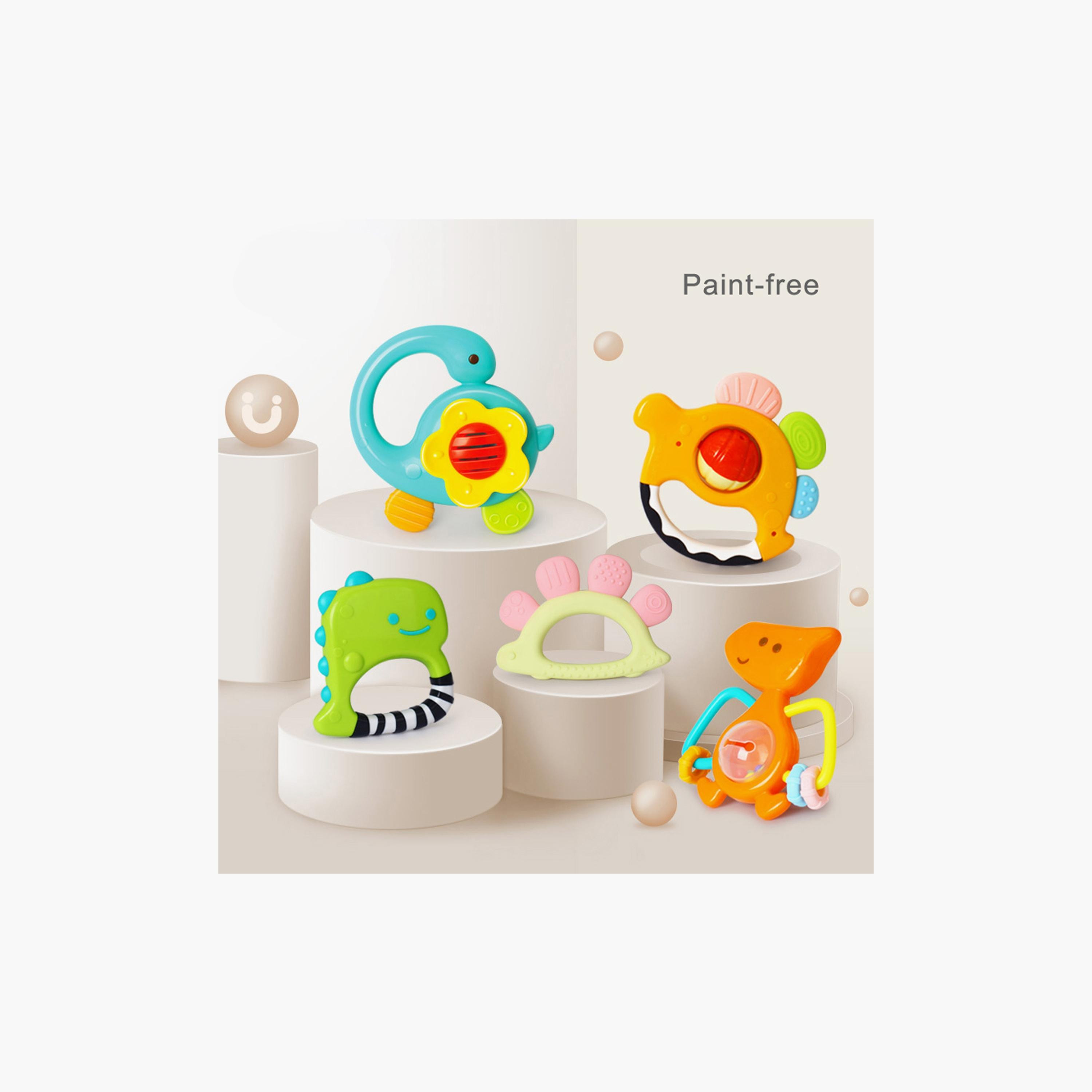 Hola 5-Piece 5-Stages Dinosaur Rattles Teether Gift Set - 3 Months+-toys-babyandtoddlertoys-rattlesandteethers-image-11