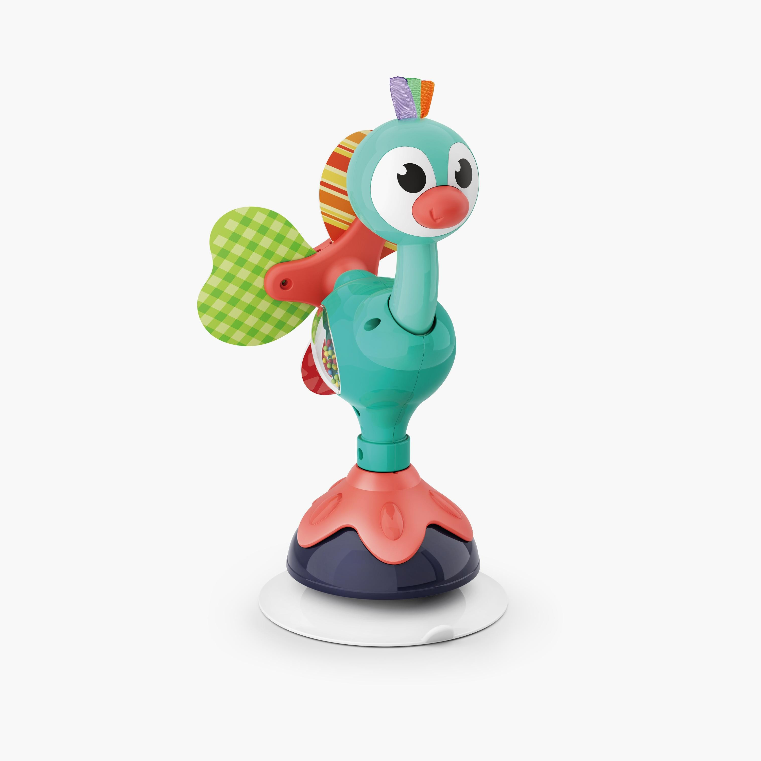 Hola Peacock Highchair Toy with Suction Mealtime Toys - 6 Months+-toys-babyandtoddlertoys-learningtoys-image-1