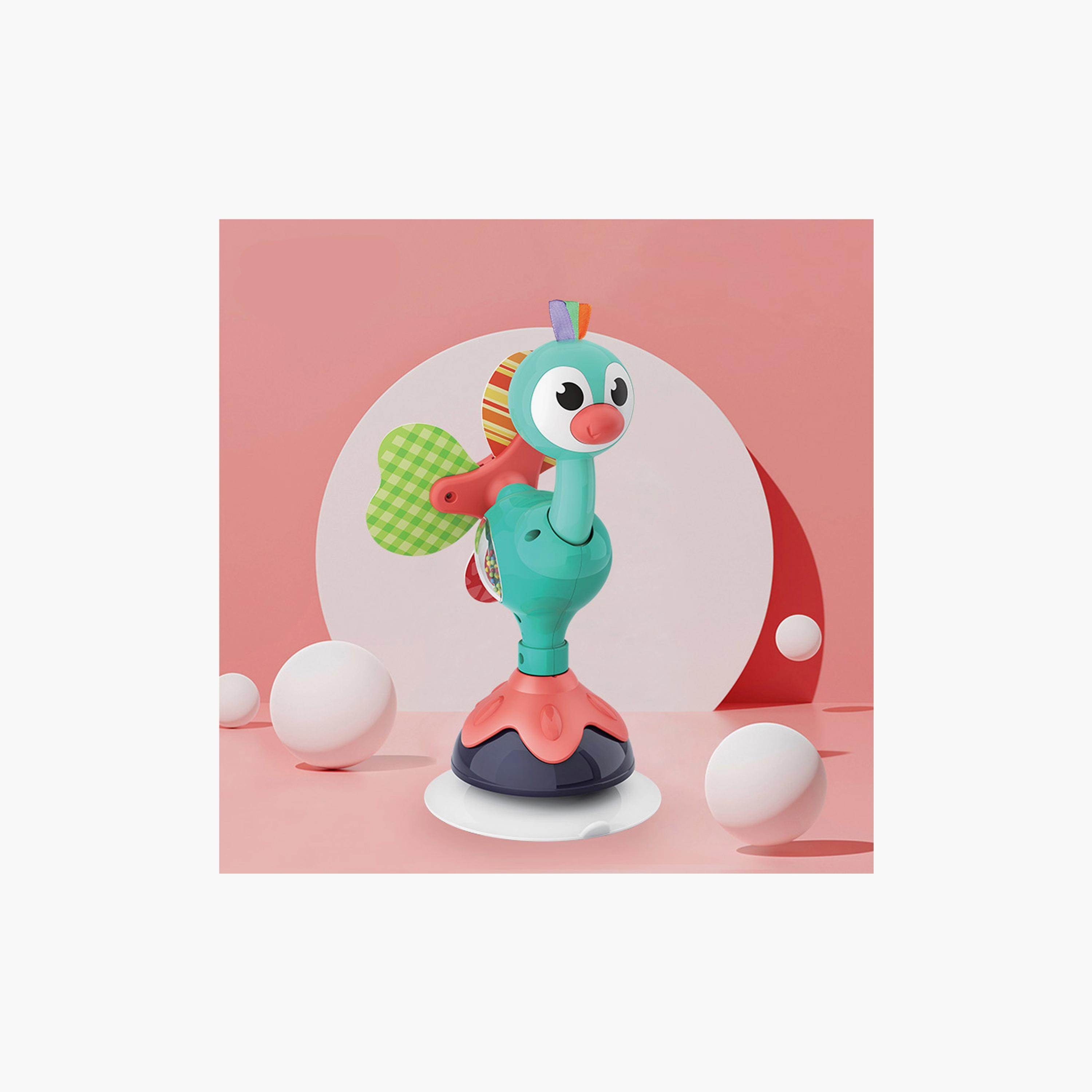 Hola Peacock Highchair Toy with Suction Mealtime Toys - 6 Months+-toys-babyandtoddlertoys-learningtoys-image-4
