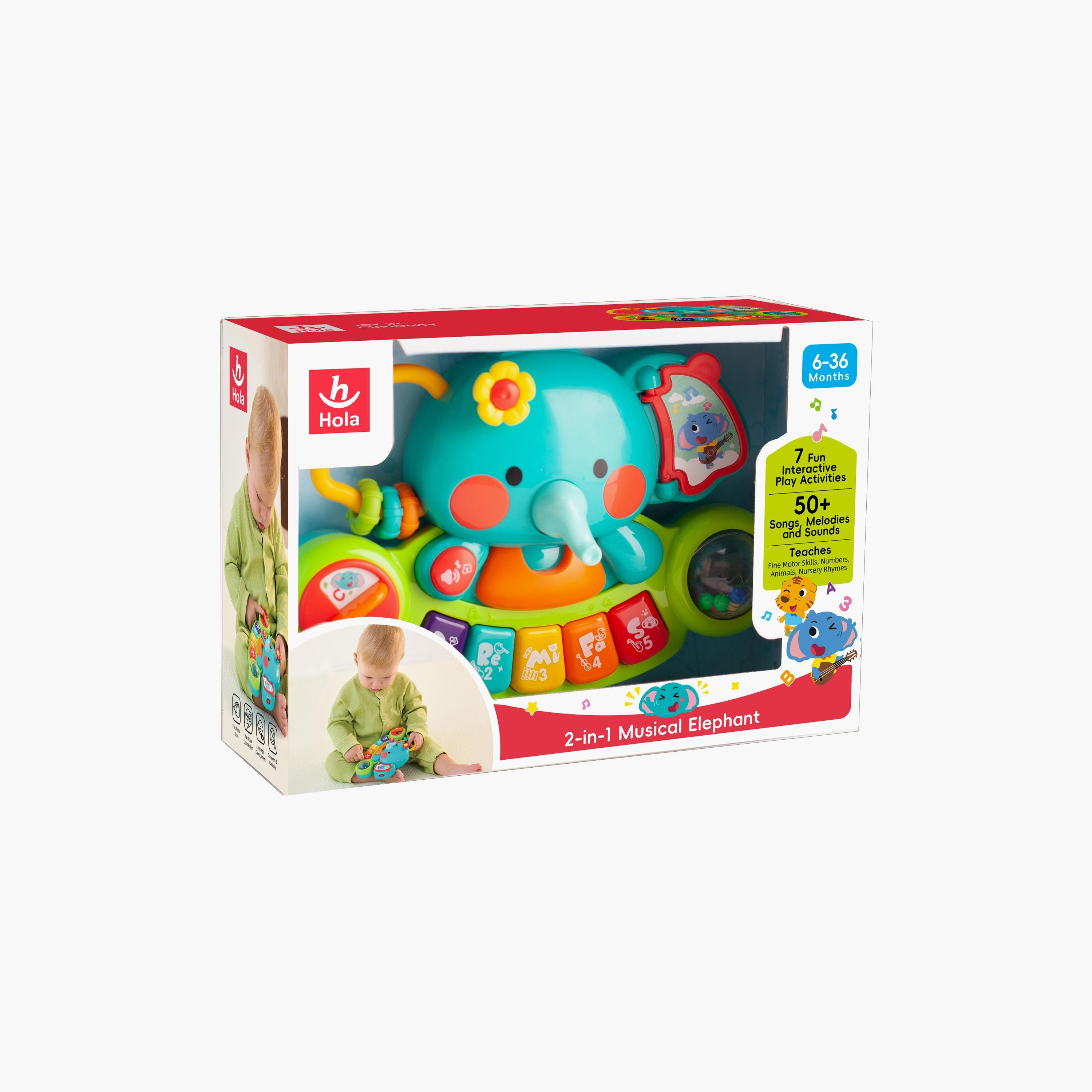 Hola 2-in-1 Musical Elephant Keyboard Interactive Baby Toy - 6 Months+-toys-educational-musicaltoys-image-4