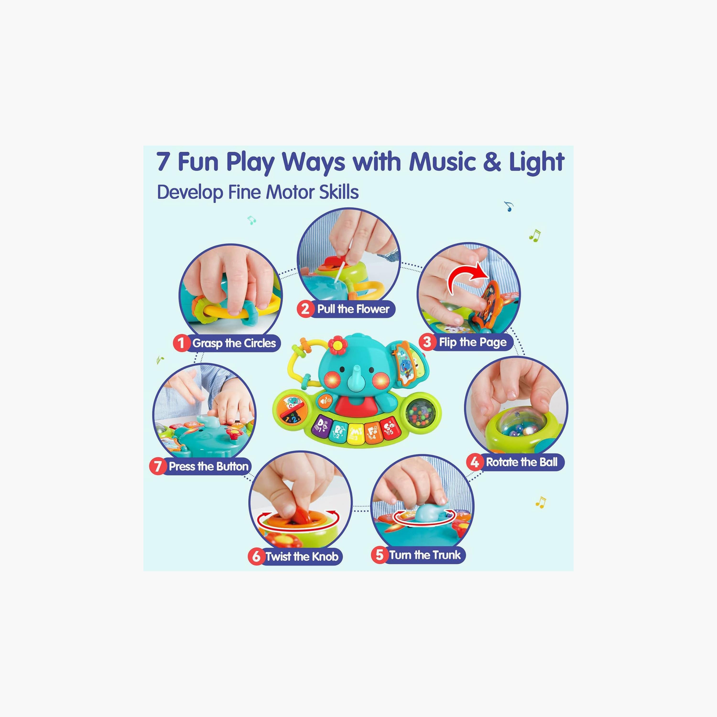 Hola 2-in-1 Musical Elephant Keyboard Interactive Baby Toy - 6 Months+-toys-educational-musicaltoys-image-8