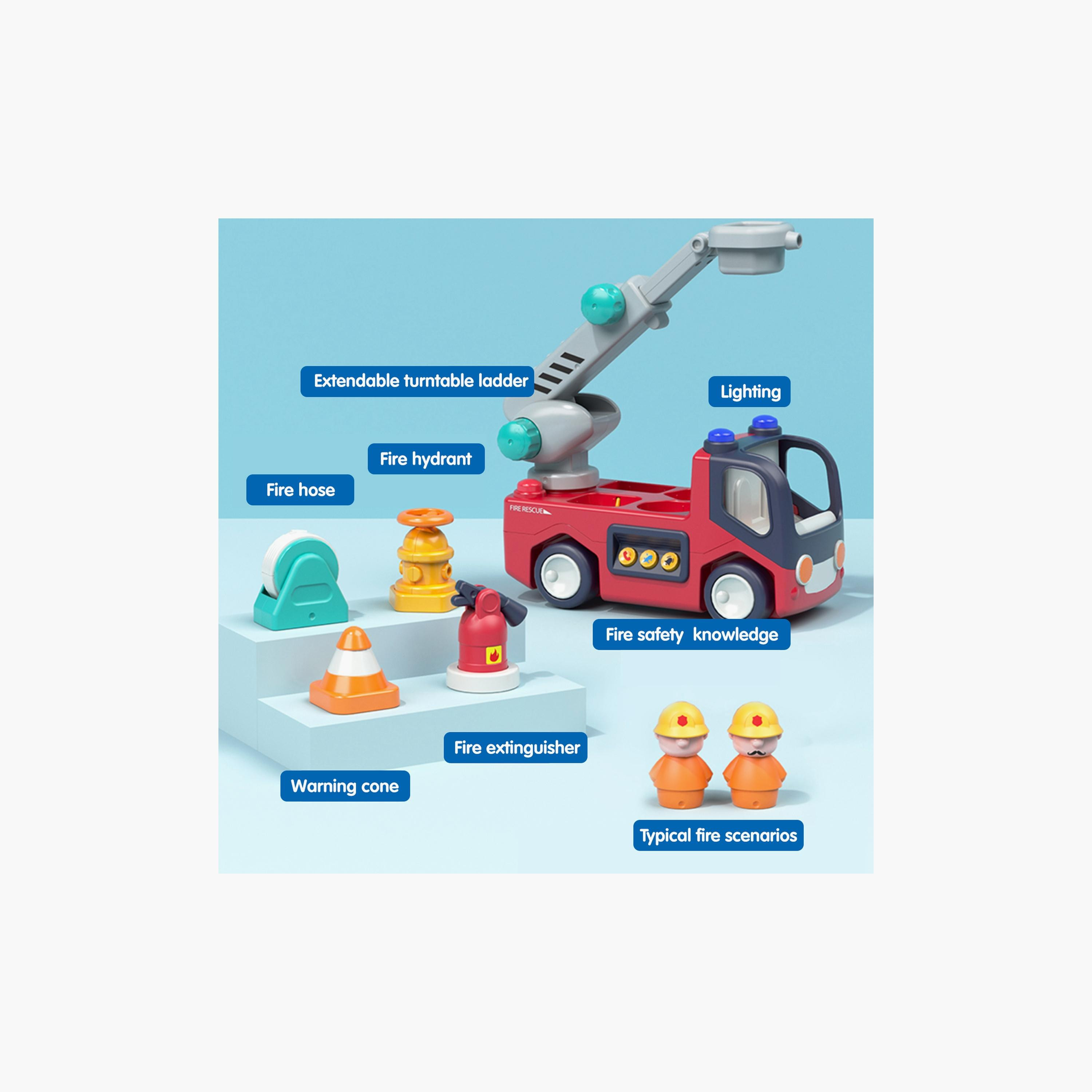 Hola Early Learning Fire Engine Toy with Lights & Sounds - 3 Years+-toys-playvehicles-vehicleplaysets-image-3