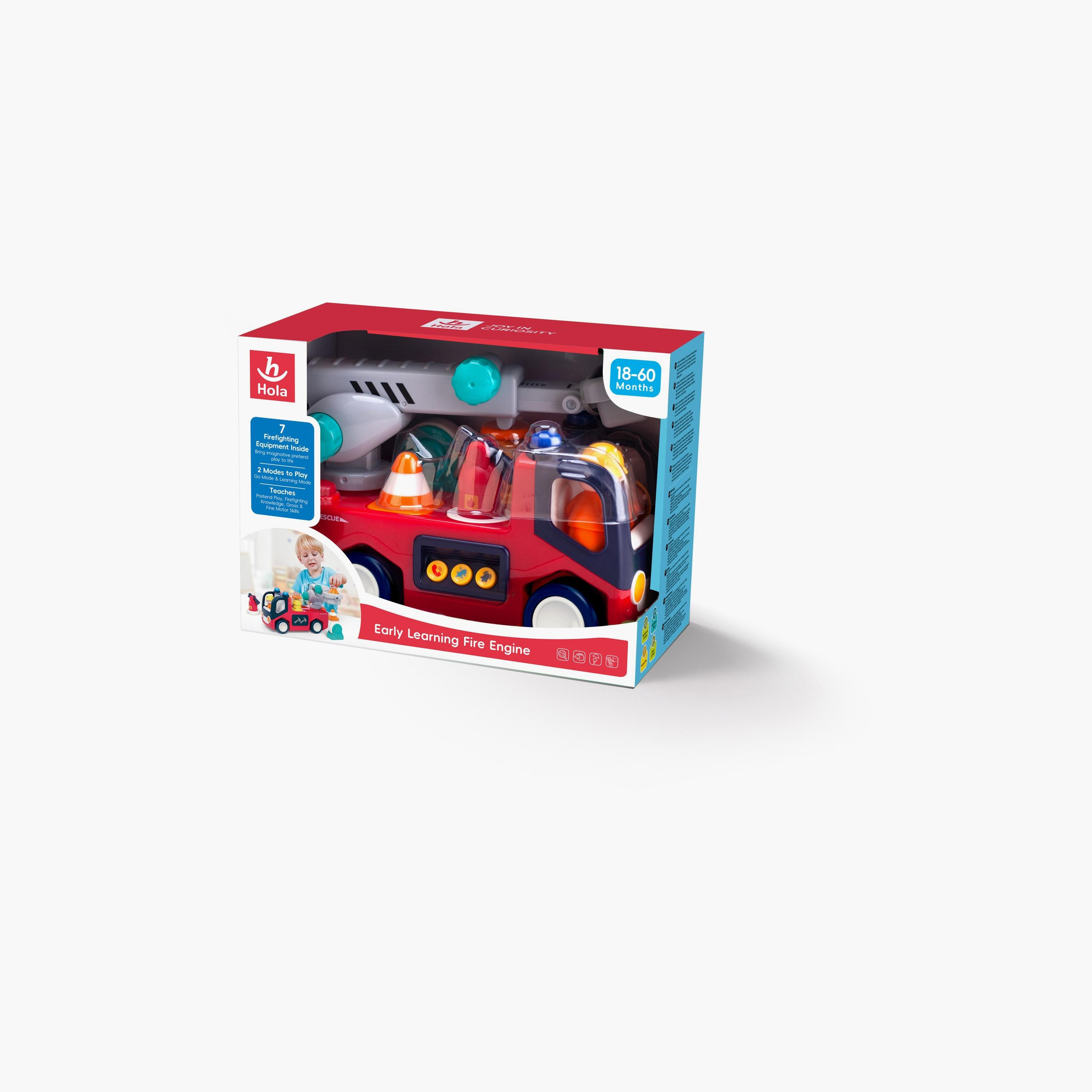 Hola Early Learning Fire Engine Toy with Lights & Sounds - 3 Years+-toys-playvehicles-vehicleplaysets-image-8