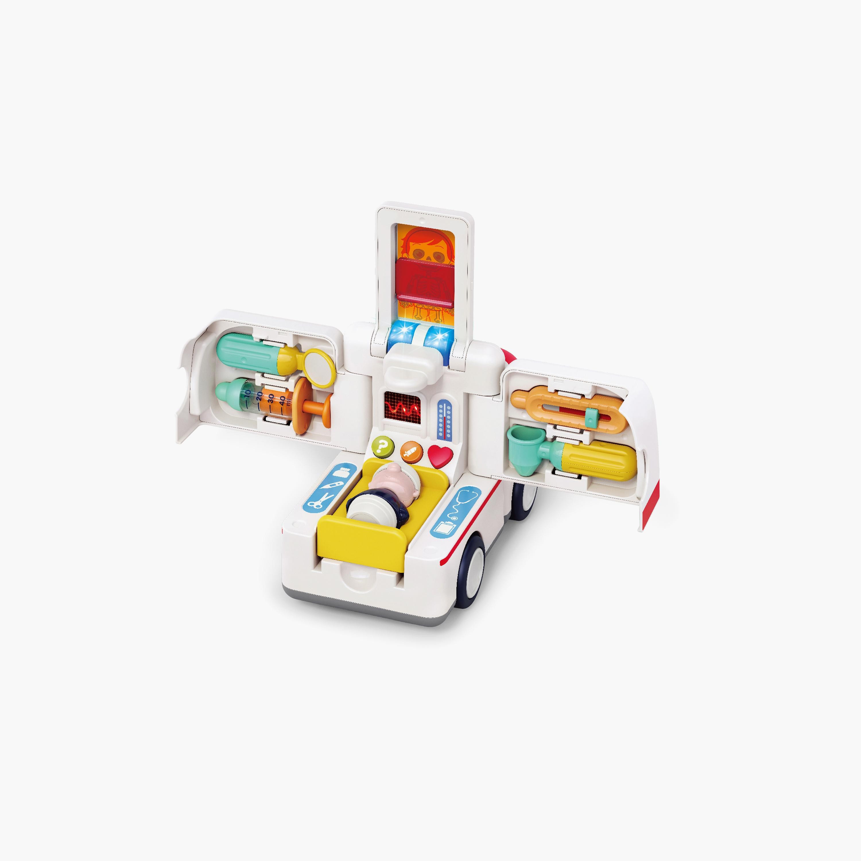 Hola Toy Ambulance with Lights & Sounds & Medical Tools - 3 Years+-toys-playvehicles-vehicleplaysets-image-1