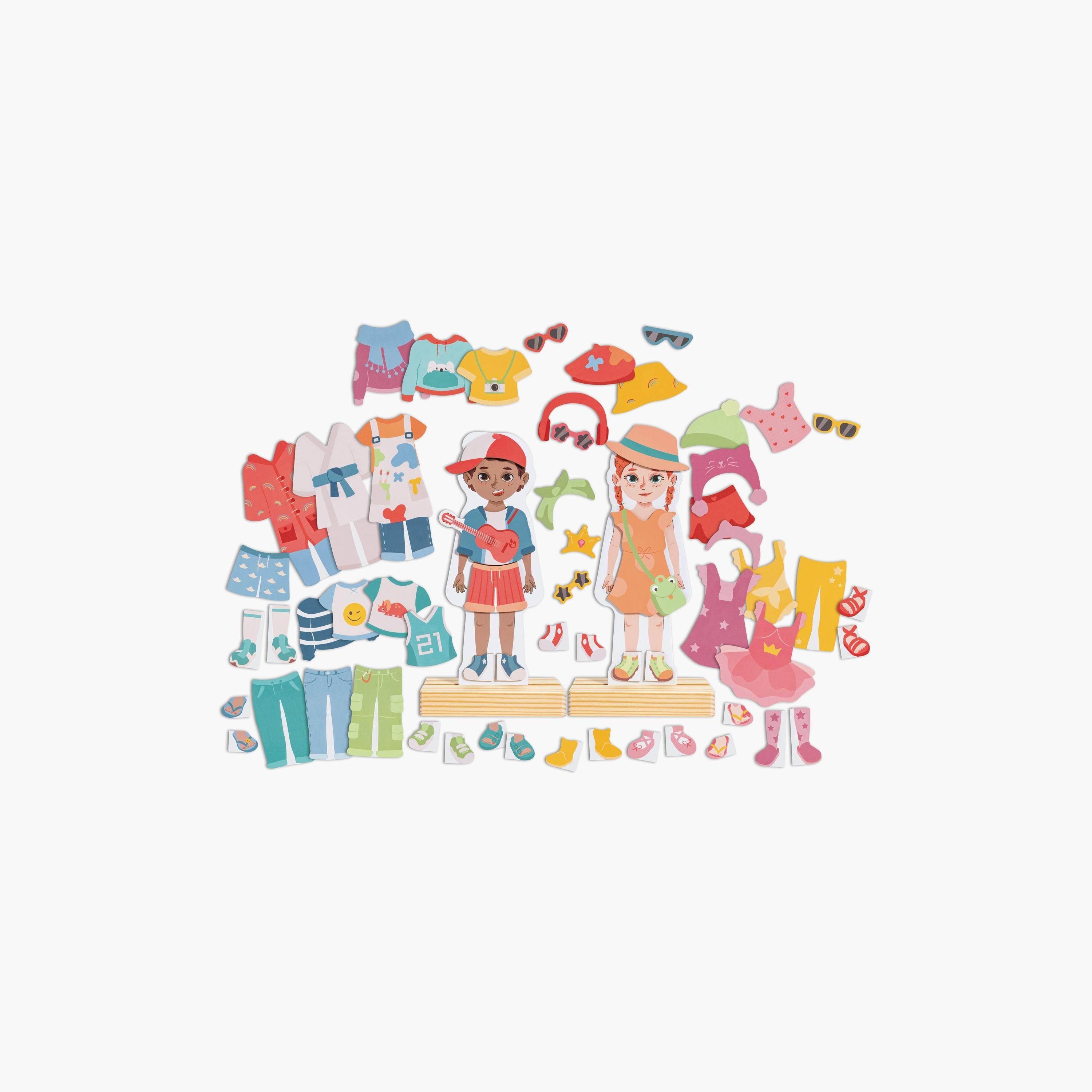 Hape 68-Piece Mix & Match Dress-up Boy & Girl Magnetic Puzzle-toys-indoortoys-puzzles-image-1