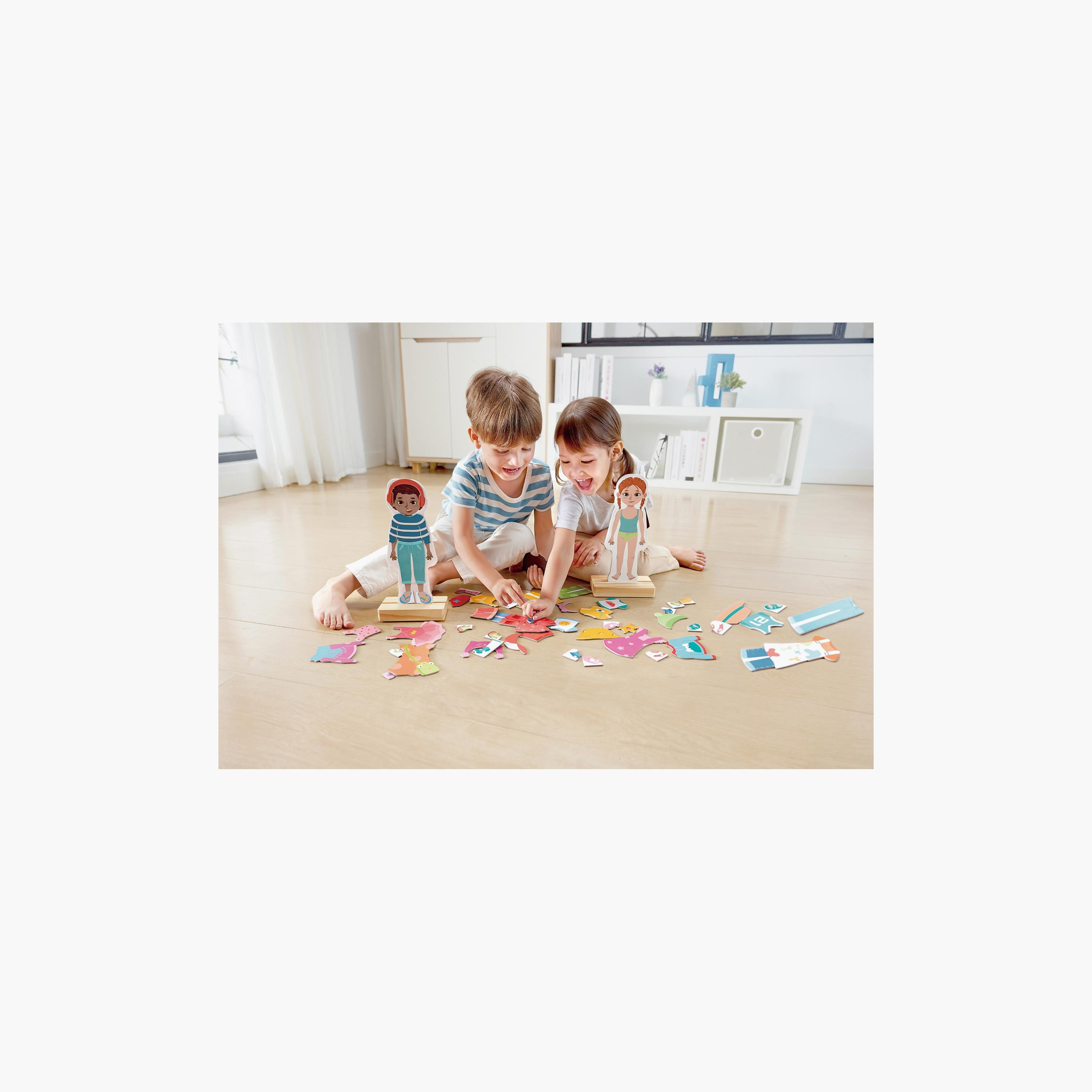 Hape 68-Piece Mix & Match Dress-up Boy & Girl Magnetic Puzzle-toys-indoortoys-puzzles-image-2