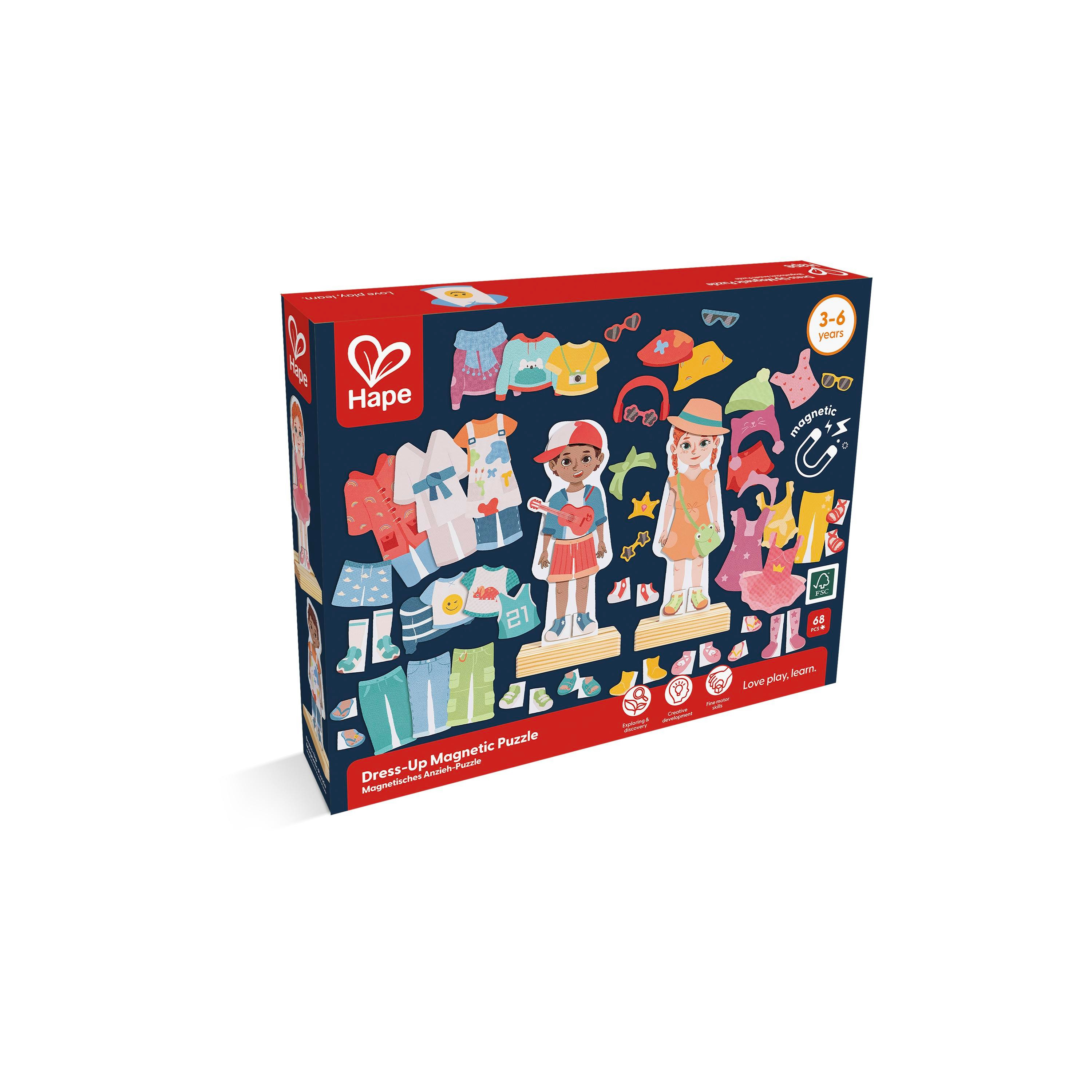 Hape 68-Piece Mix & Match Dress-up Boy & Girl Magnetic Puzzle-toys-indoortoys-puzzles-image-6