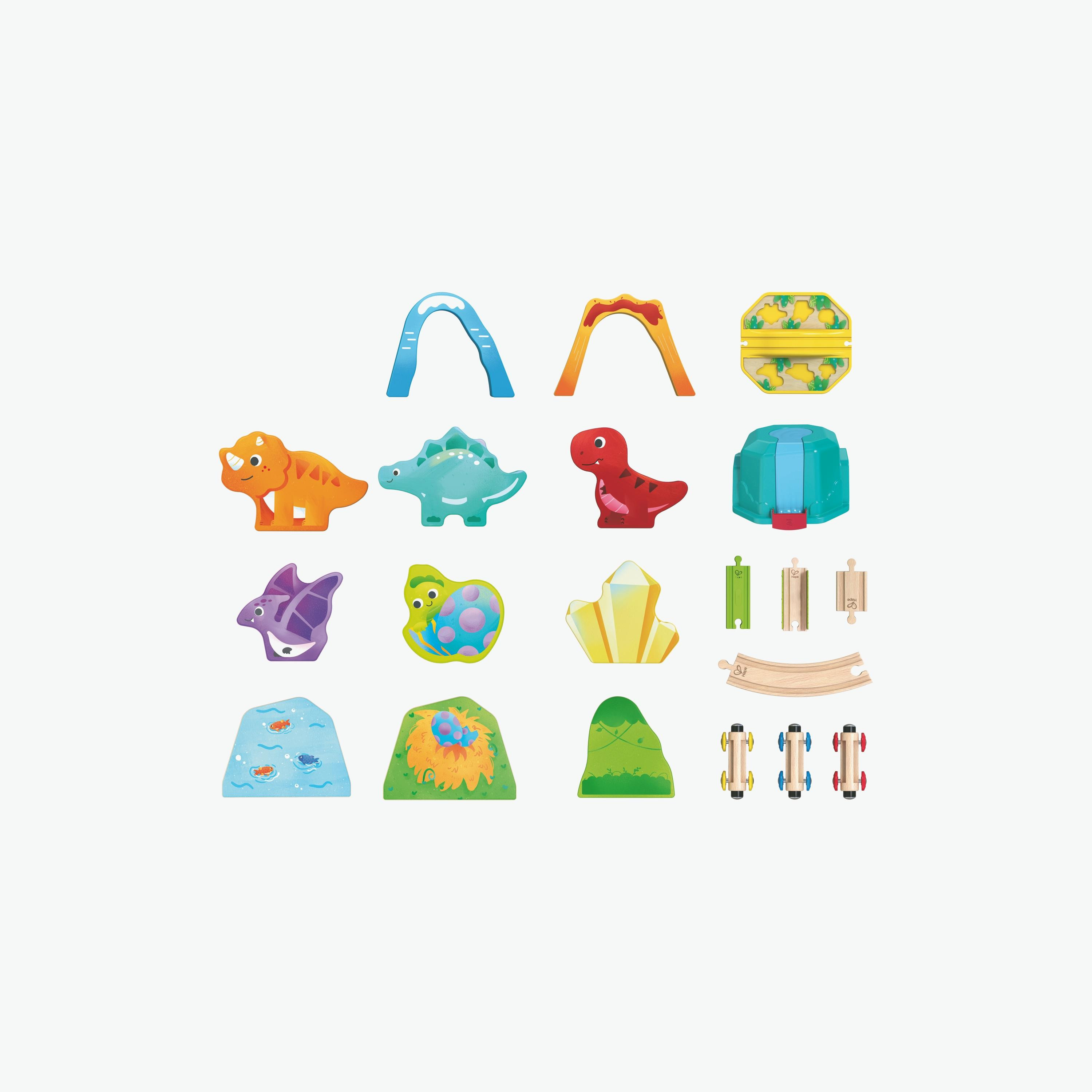 Hape 27-Piece Dinosaur Train Railway Bucket Set-toys-buildingblocks-constructionsets-image-2