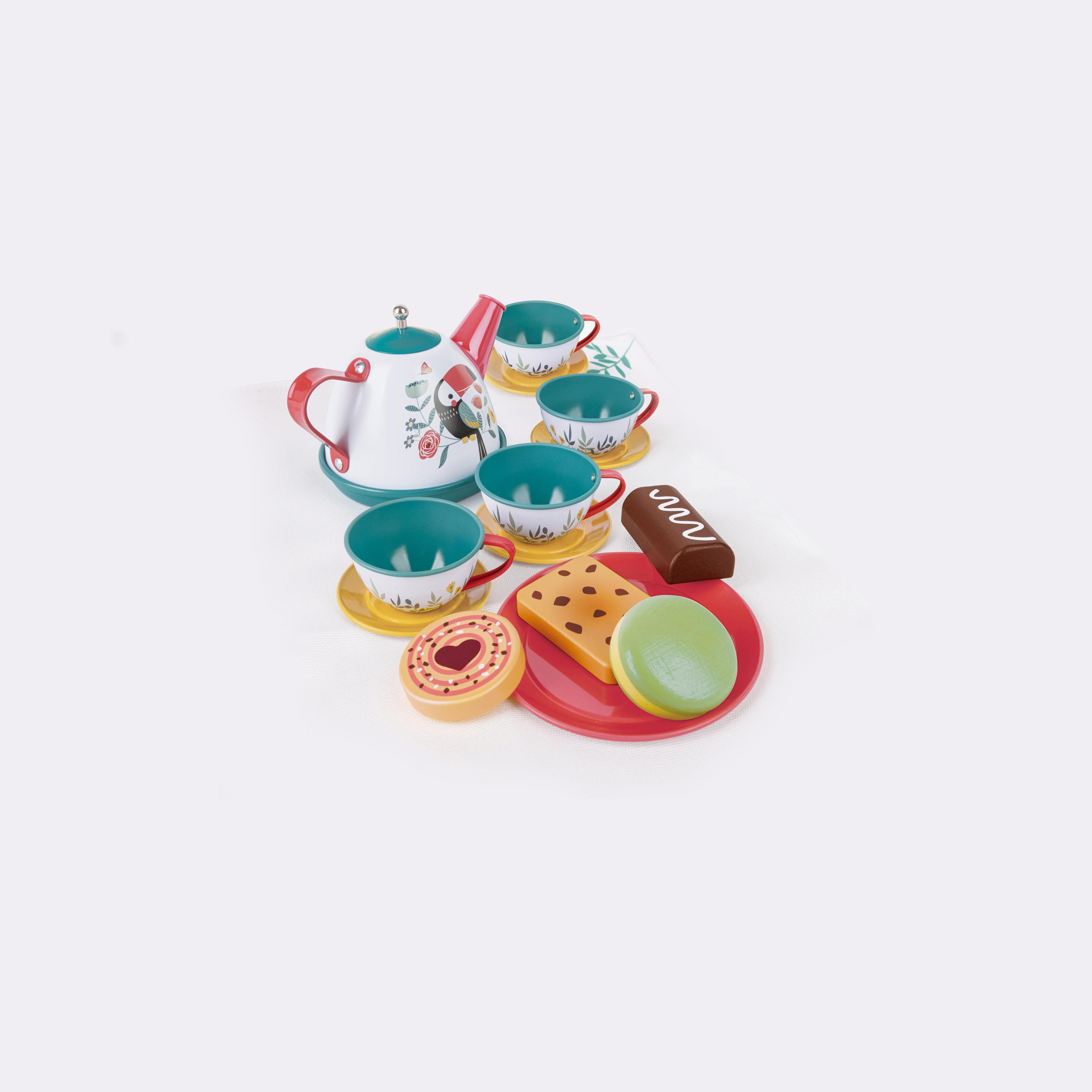 Hape 15-Piece Tea Time Playset with Storage Box-toys-roleplay-playfoods-image-1