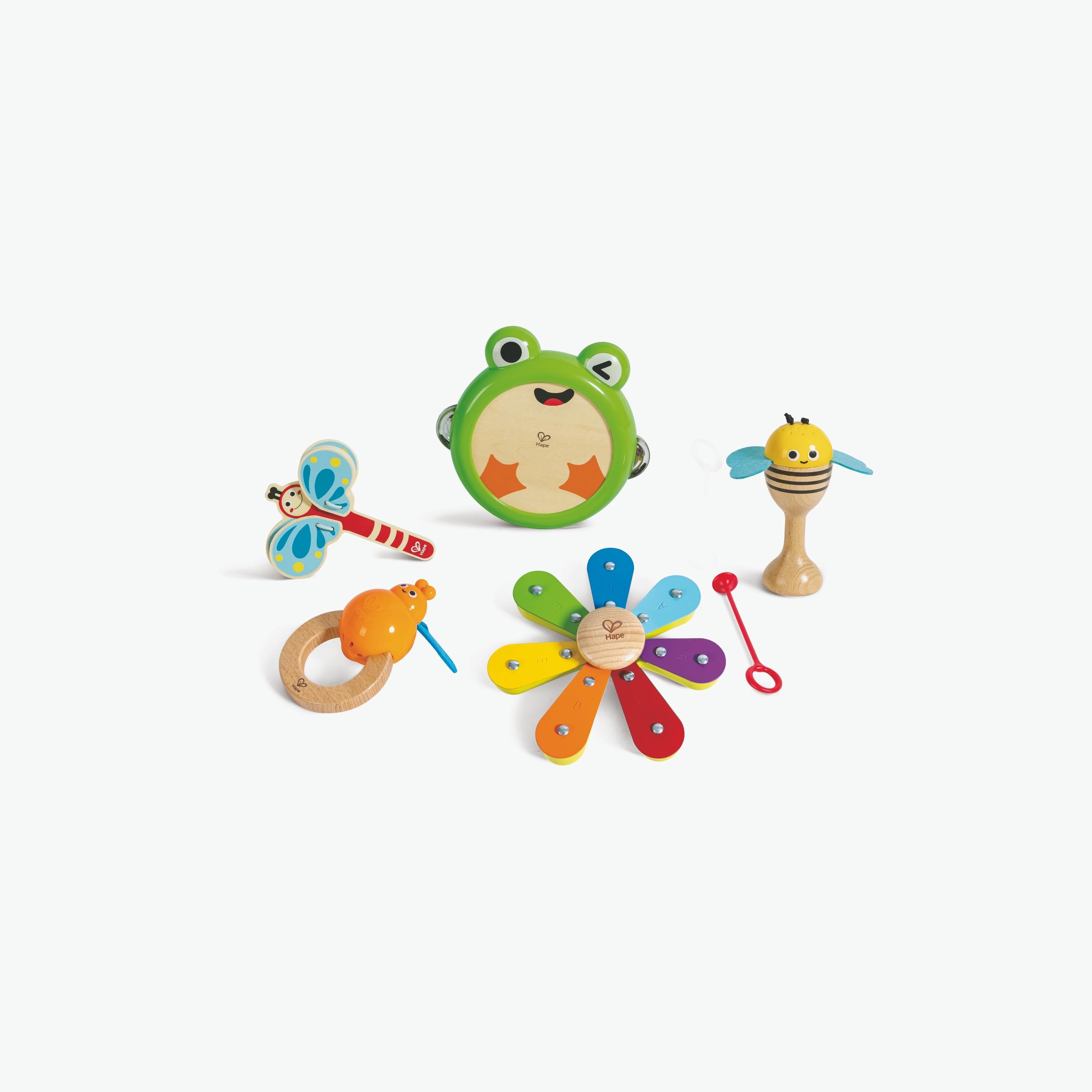 Hape 6-Piece Nature Band Rhythm Kit Musical Wooden Toy Set-toys-babyandtoddlertoys-lightsandmusicaltoys-image-1
