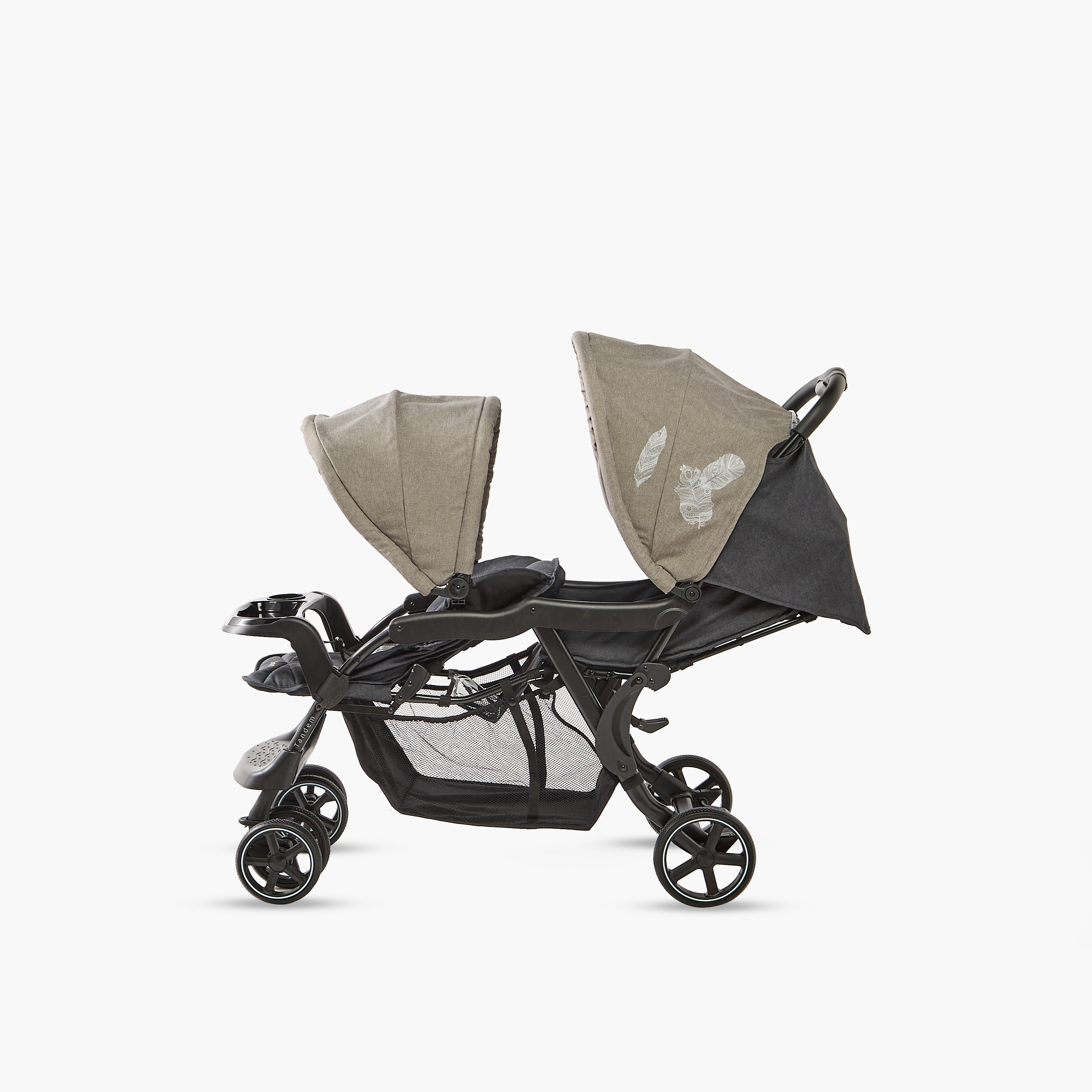 Juniors Tandem Twin Stroller with Push Button Folding System, Metal Frame and Wheel Lock-baby-gear-strollersandprams-strollers-image-3