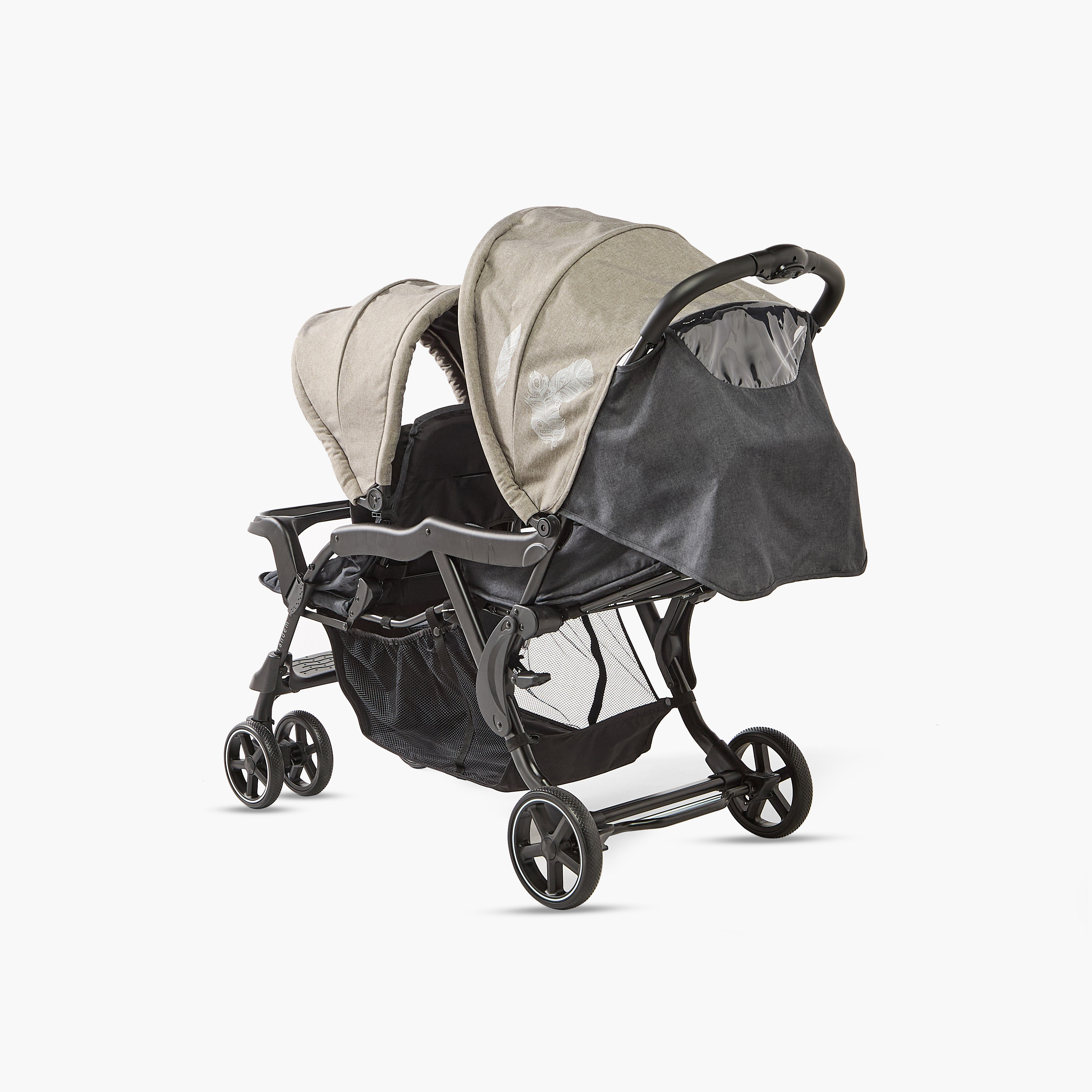 Juniors Tandem Twin Stroller with Push Button Folding System, Metal Frame and Wheel Lock-baby-gear-strollersandprams-strollers-image-5