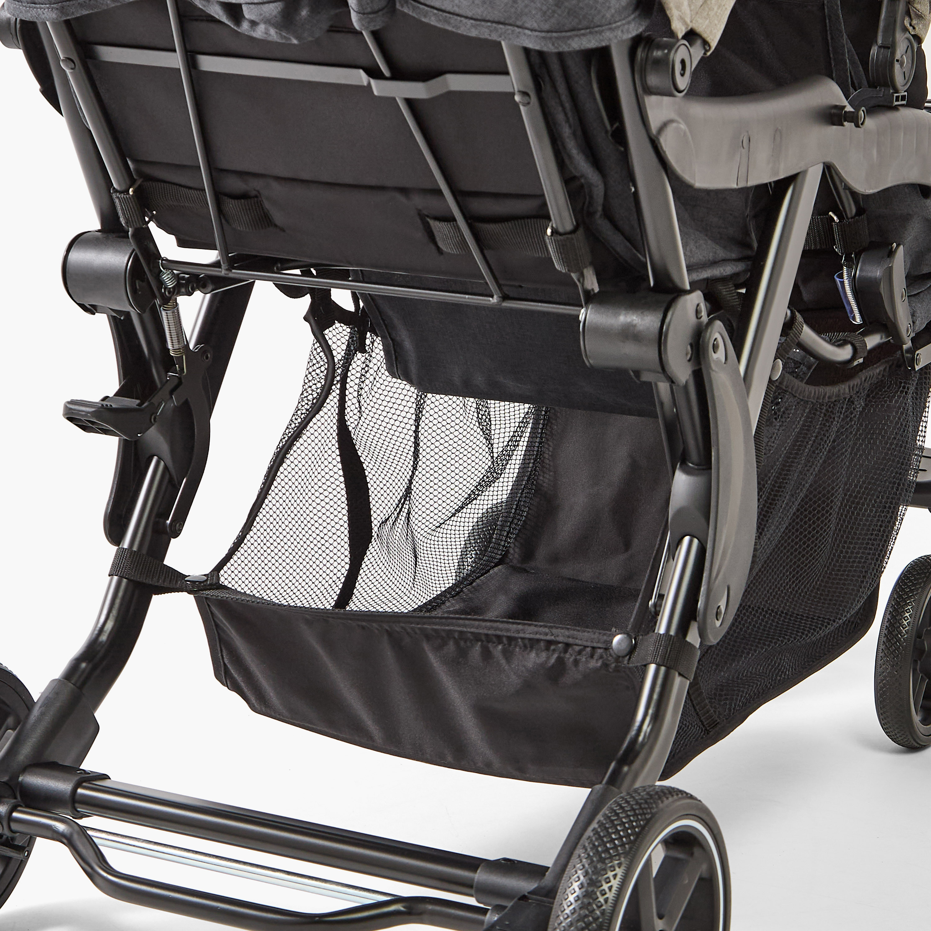 Juniors Tandem Twin Stroller with Push Button Folding System, Metal Frame and Wheel Lock-baby-gear-strollersandprams-strollers-image-7