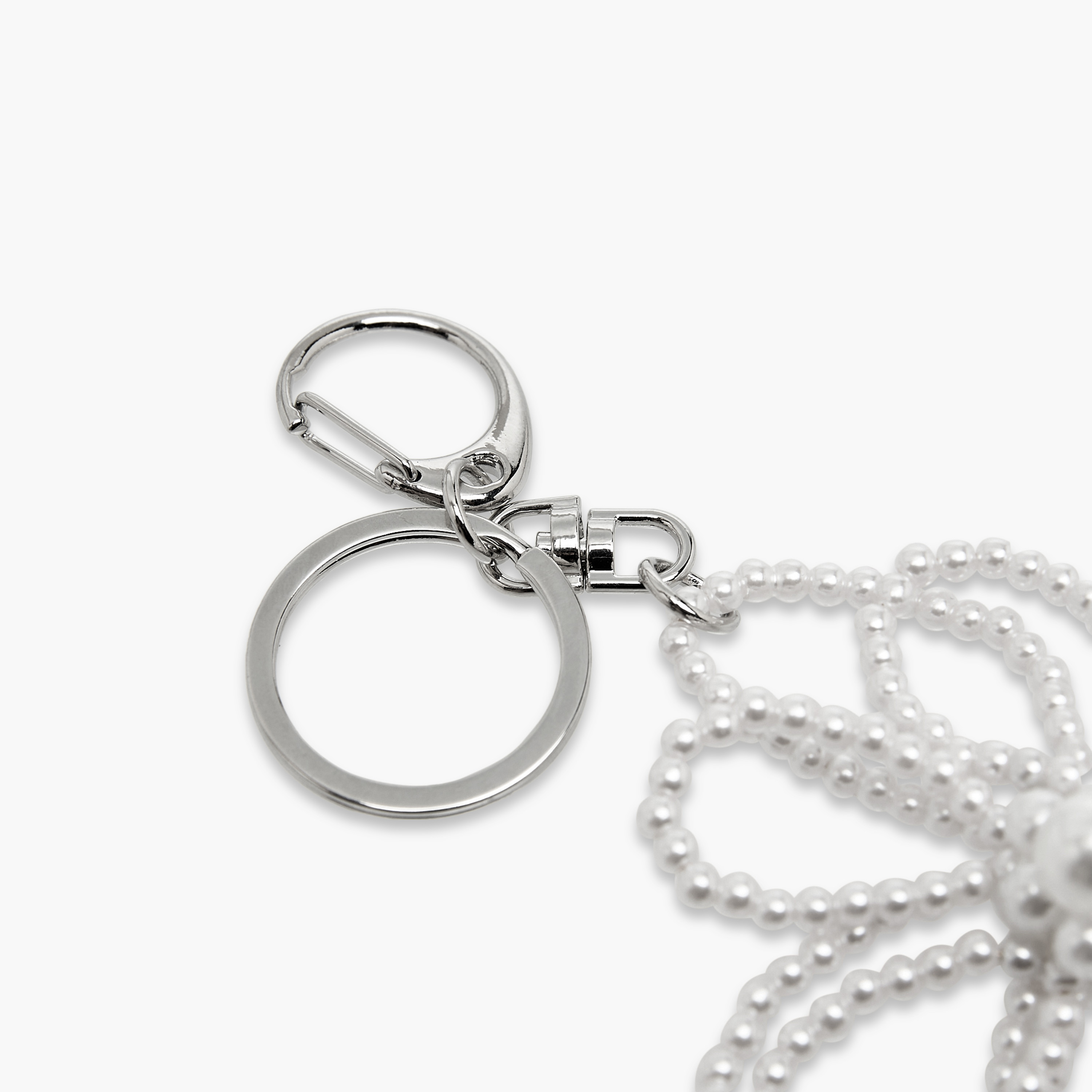 Charmz Pearl Embellished Flower Keyring with Lobster Clasp Closure-girls-accessories-keyringsandbagcharms-image-4