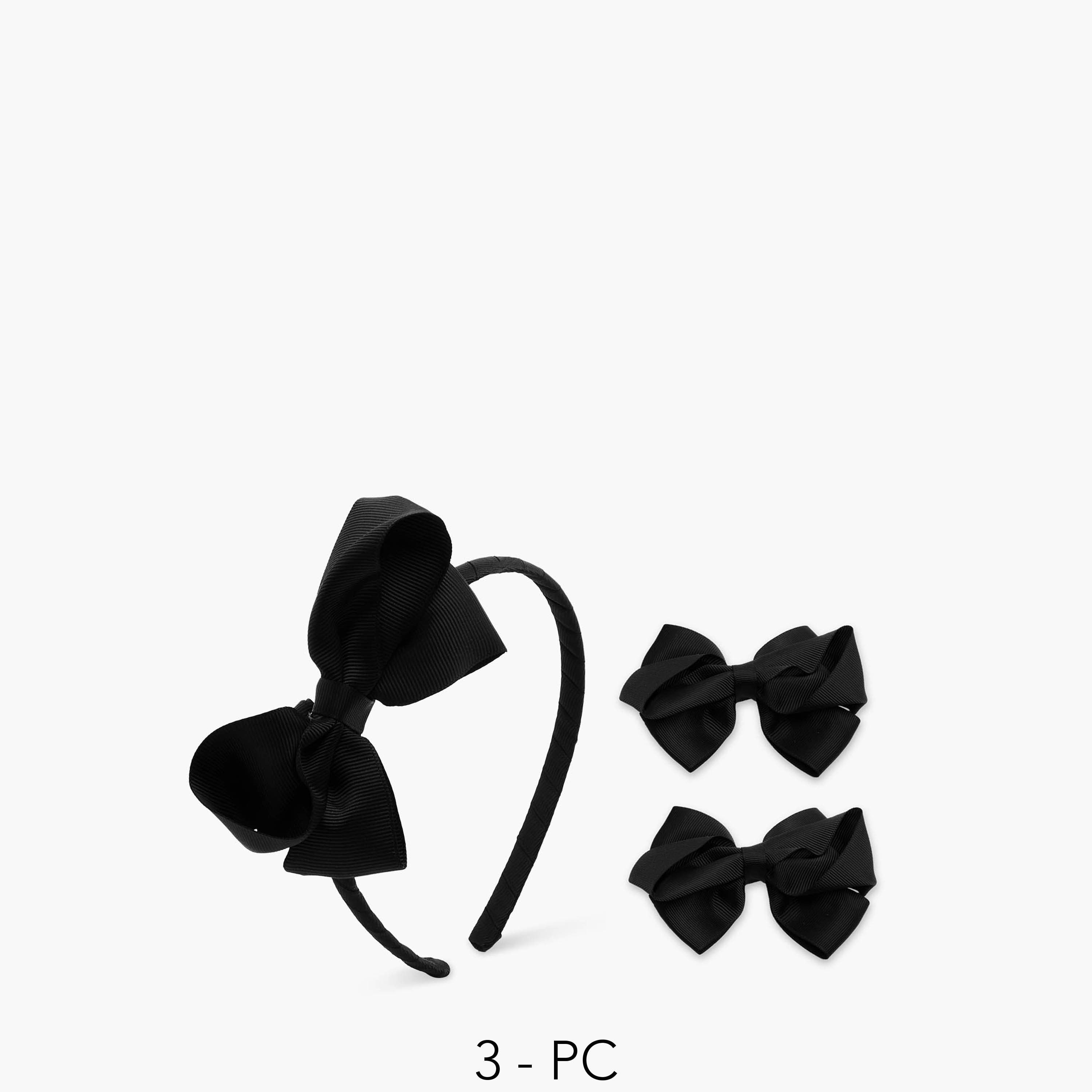 Charmz 3-Piece Bow Accent Hairband and Hair Clip Set-girls-accessories-hairaccessories-image-1