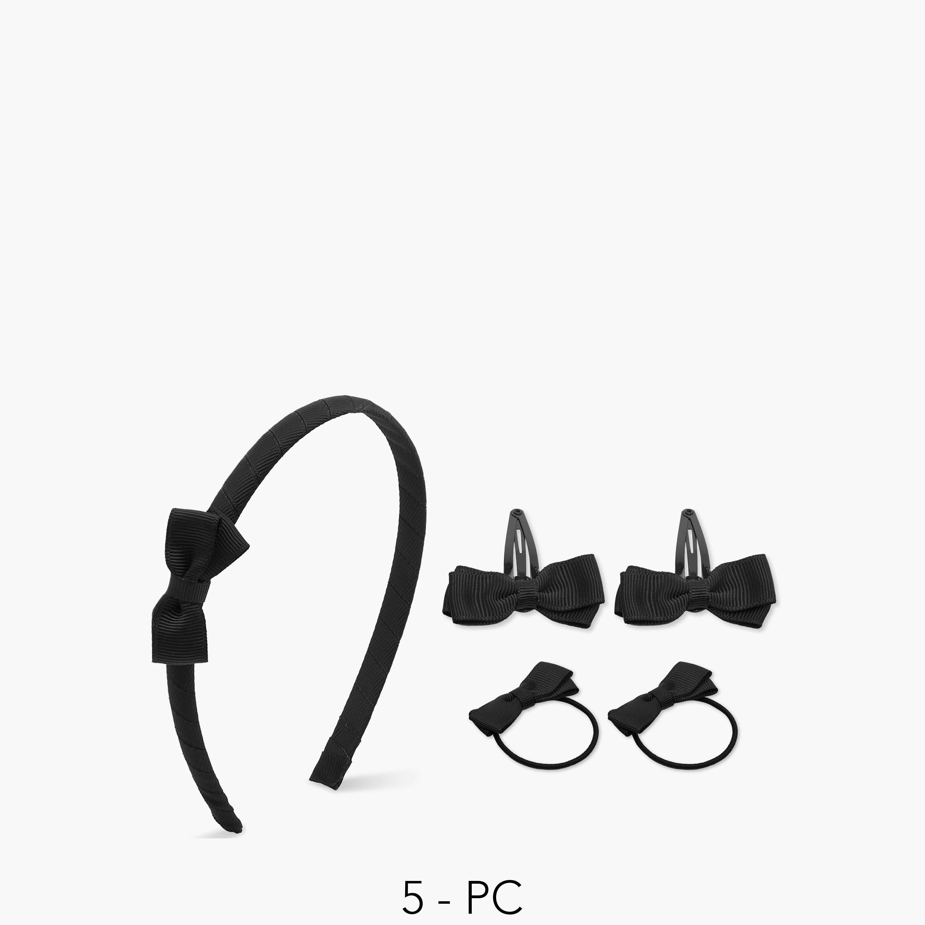 Charmz 5-Piece Bow Accent Hairband and Hair Clip Set-girls-accessories-hairaccessories-image-1