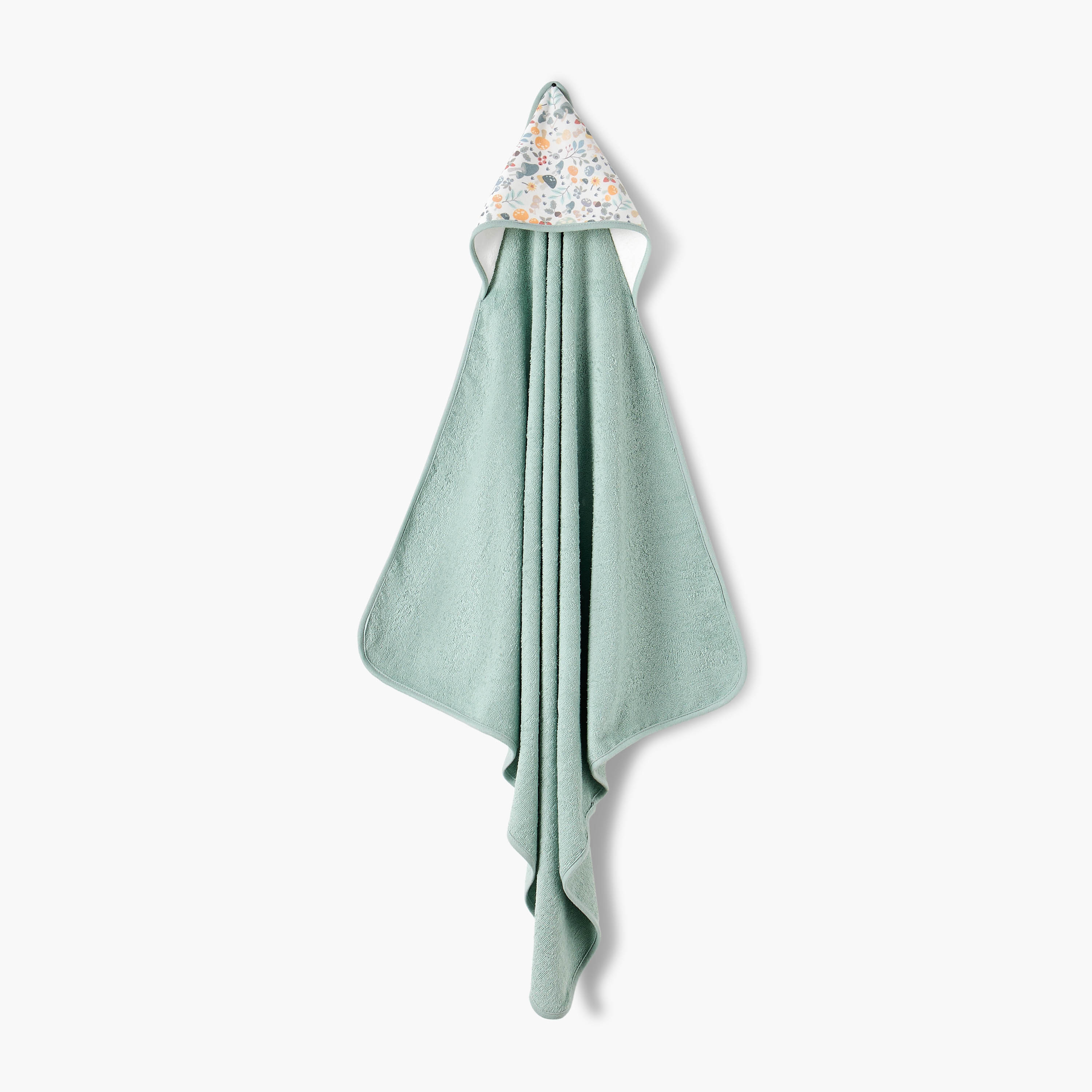 Juniors 2-Piece Mushroom Embroidered Hooded Towel Set - 75x75 cm-baby-bathandcare-towels-image-2