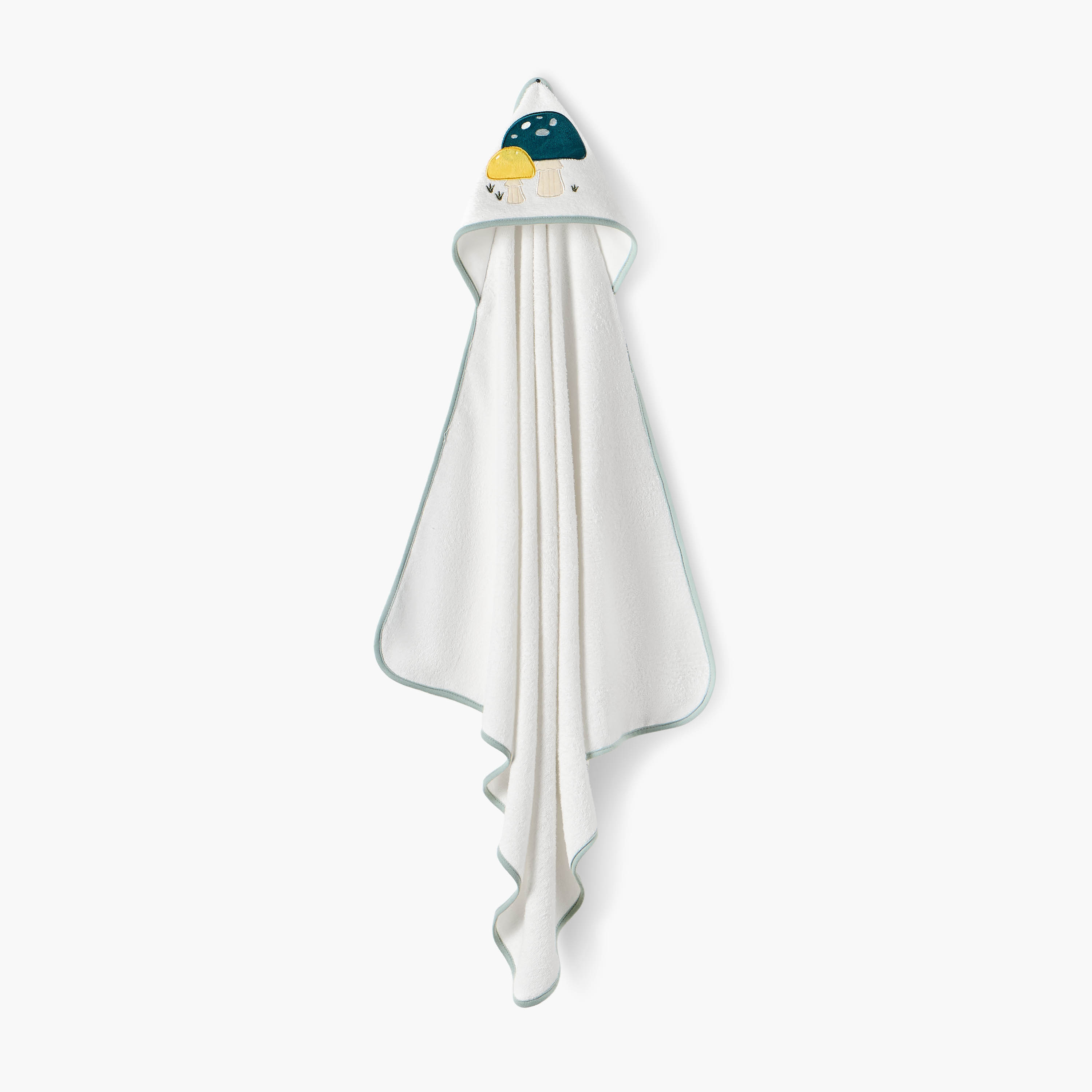 Juniors 2-Piece Mushroom Embroidered Hooded Towel Set - 75x75 cm-baby-bathandcare-towels-image-3