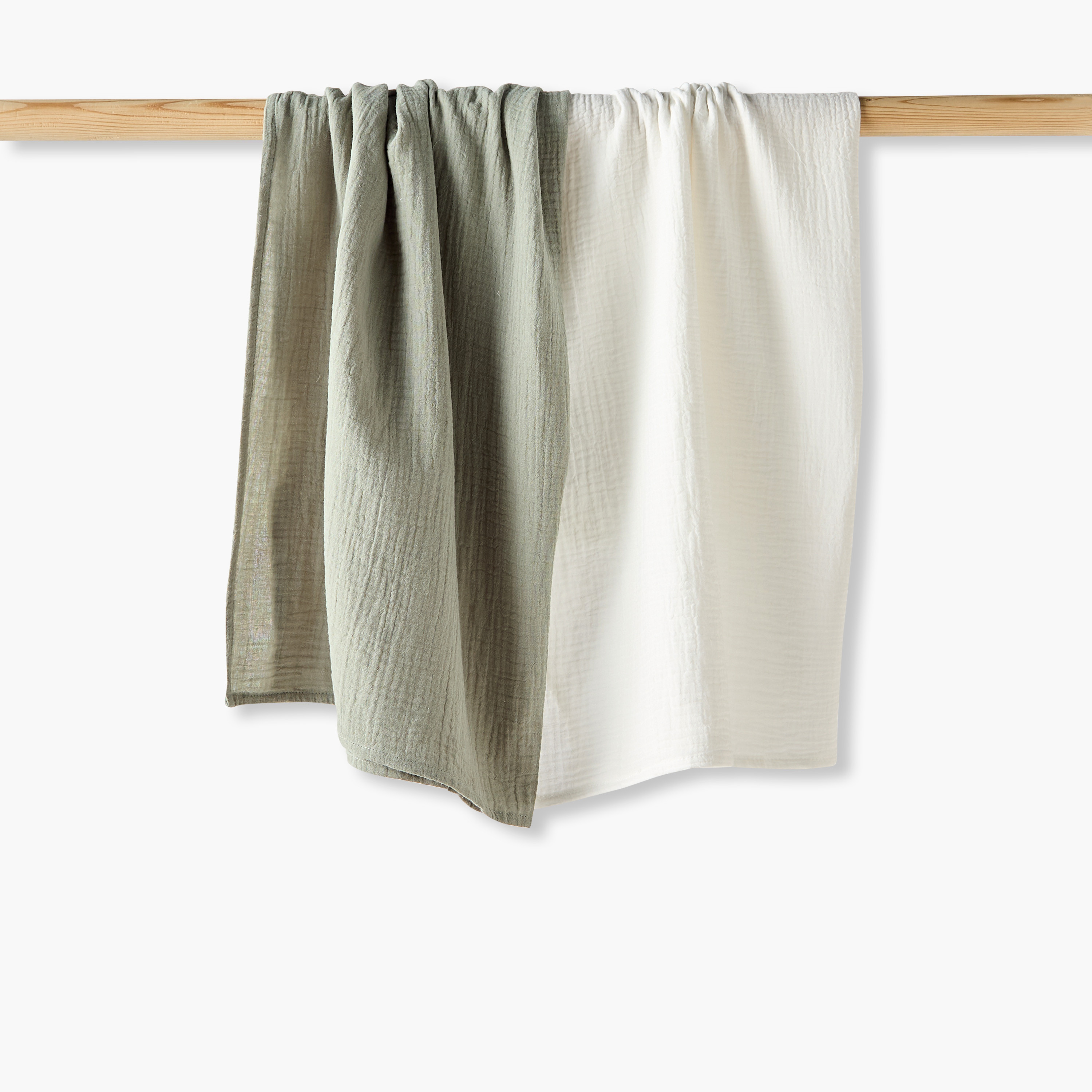 طقم من 2 - بطانية تقميط للأطفال مع شاش ناعم من جيجلز، 100x100 سم-baby-nursery-blanketsandswaddles-swaddlesandsleepingbags-image-1