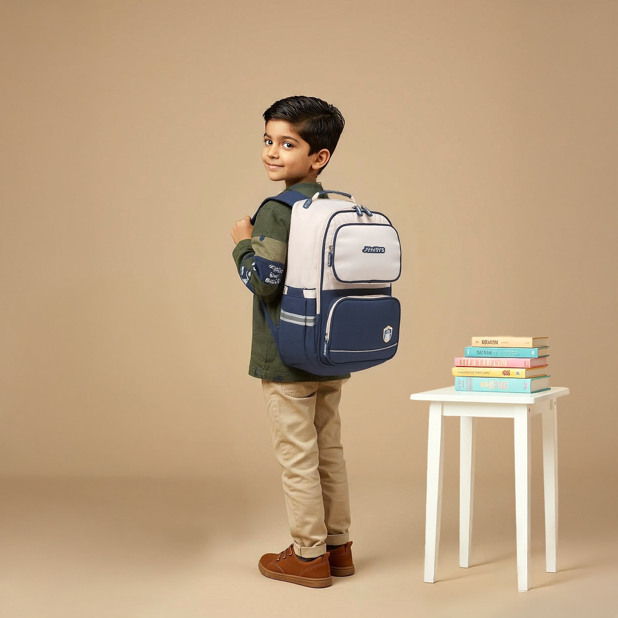 Juniors Colourblock Backpack with Adjustable Straps and Zip Closure - 15 inches-school-bagsandbackpacks-backpacks-image-3