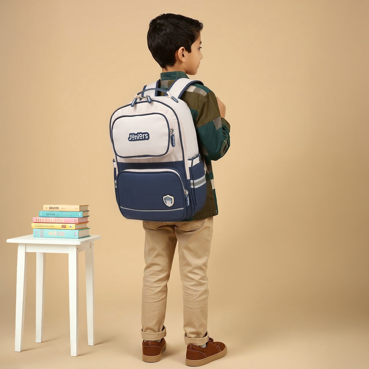 Juniors Colourblock Backpack with Adjustable Straps and Zip Closure - 15 inches-school-bagsandbackpacks-backpacks-image-4