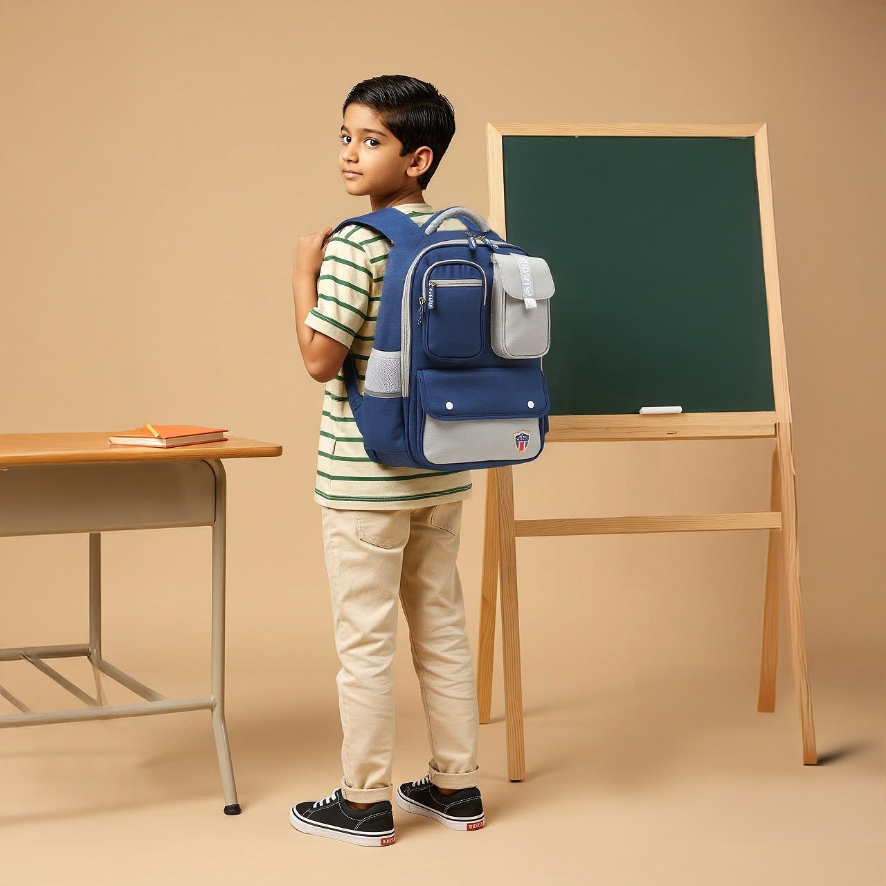 Juniors Colourblock Backpack with Adjustable Straps and Zip Closure - 16 inches-school-bagsandbackpacks-backpacks-image-2