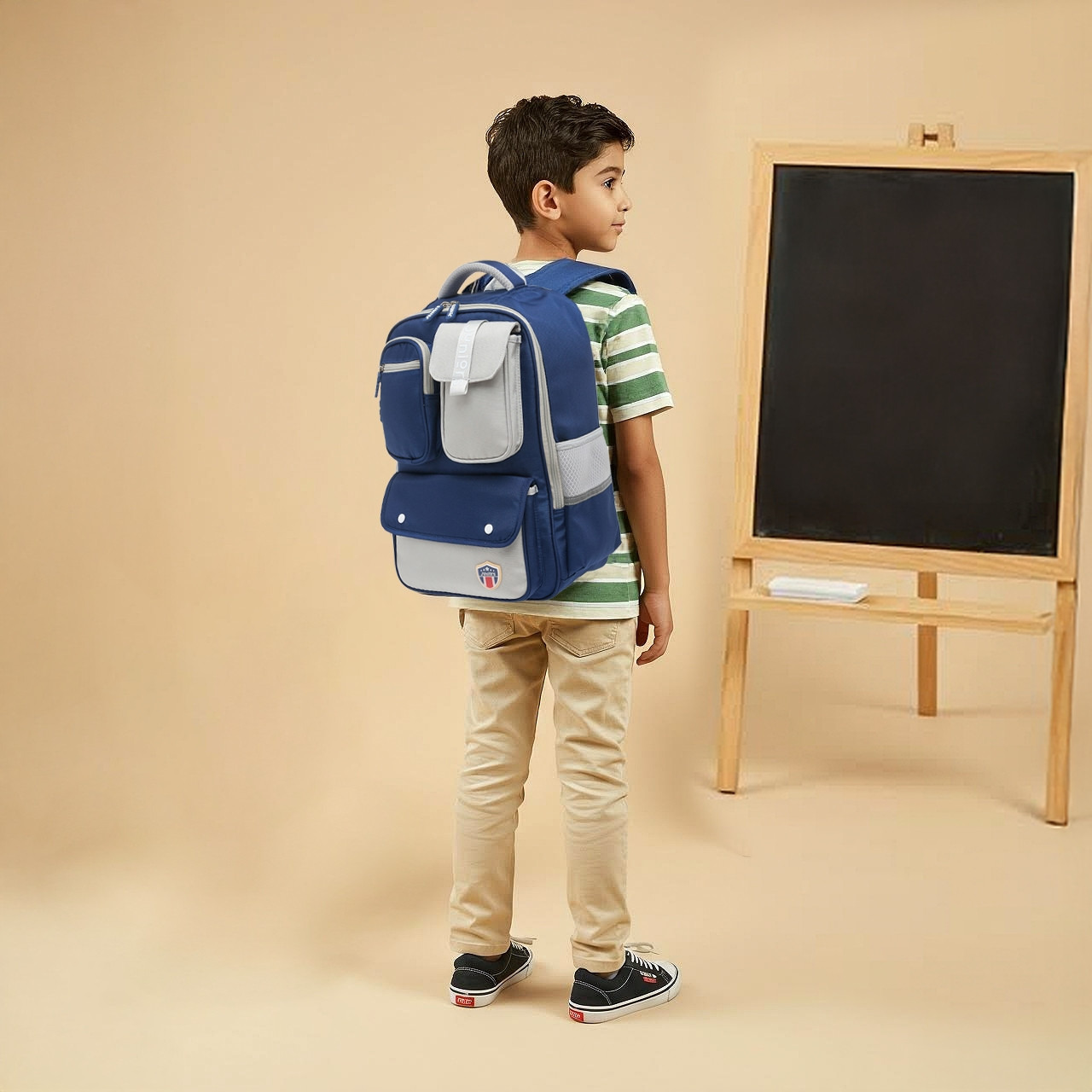 Juniors Colourblock Backpack with Adjustable Straps and Zip Closure - 16 inches-school-bagsandbackpacks-backpacks-image-3