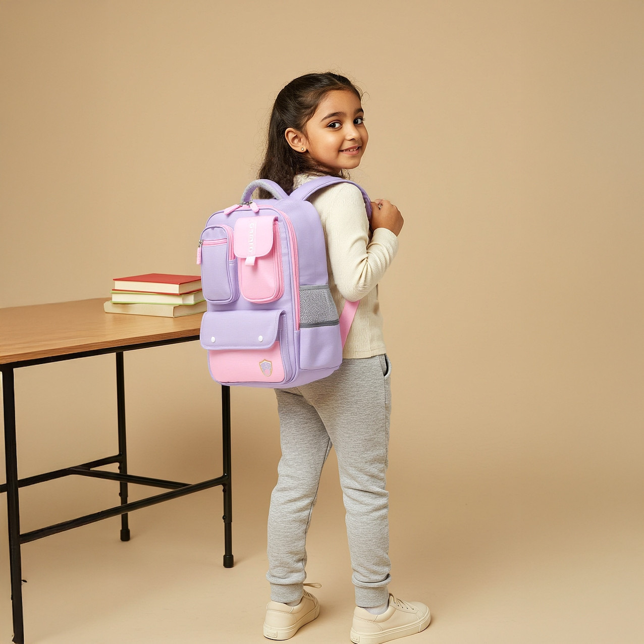 Juniors Colourblock Backpack with Adjustable Straps and Zip Closure - 16 inches-school-bagsandbackpacks-backpacks-image-3