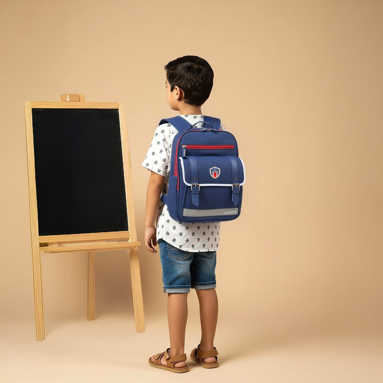 Juniors Logo Detail Backpack with Adjustable Straps and Zip Closure - 15 inches-school-bagsandbackpacks-backpacks-image-3