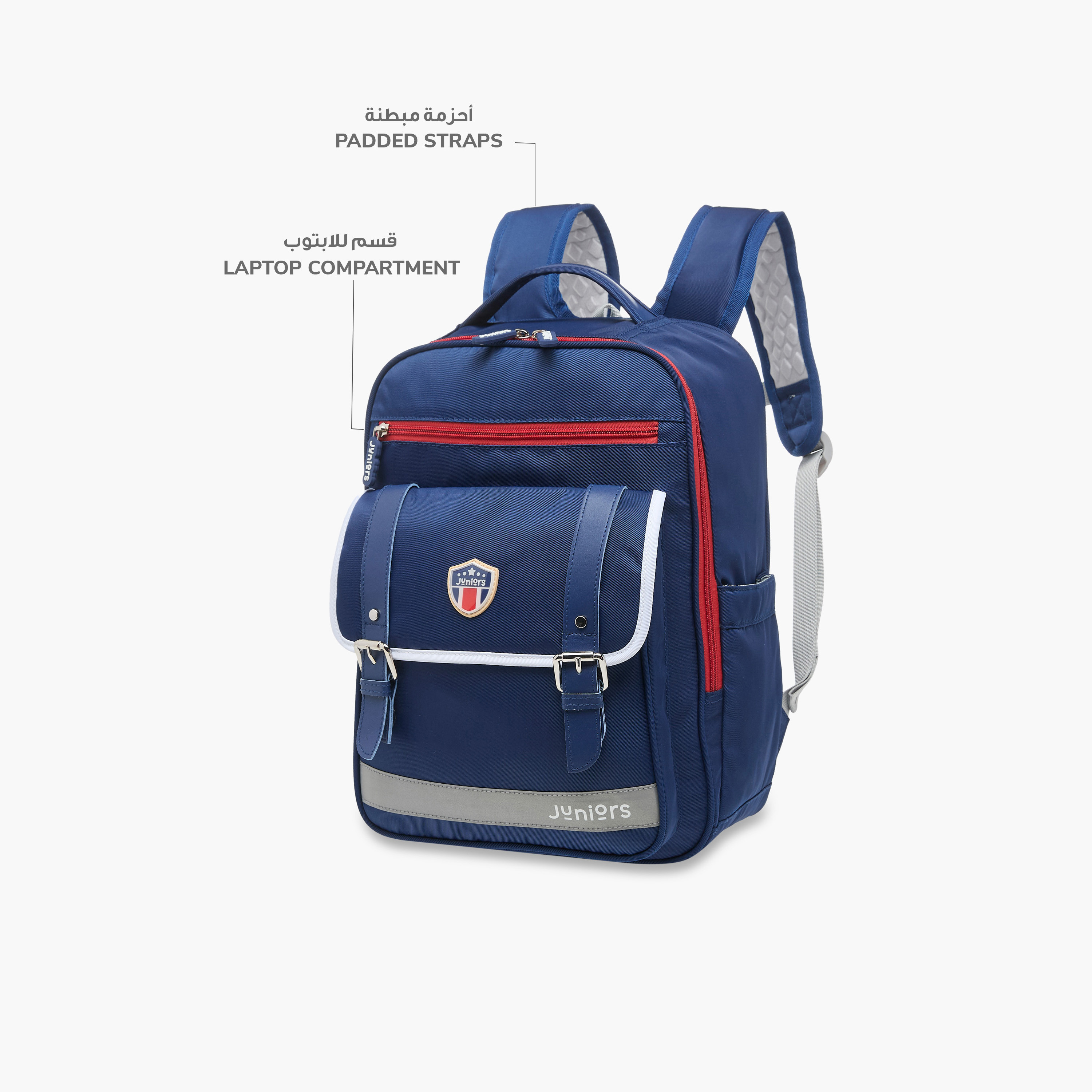 Juniors Logo Detail Backpack with Adjustable Straps and Zip Closure - 15 inches-school-bagsandbackpacks-backpacks-image-8
