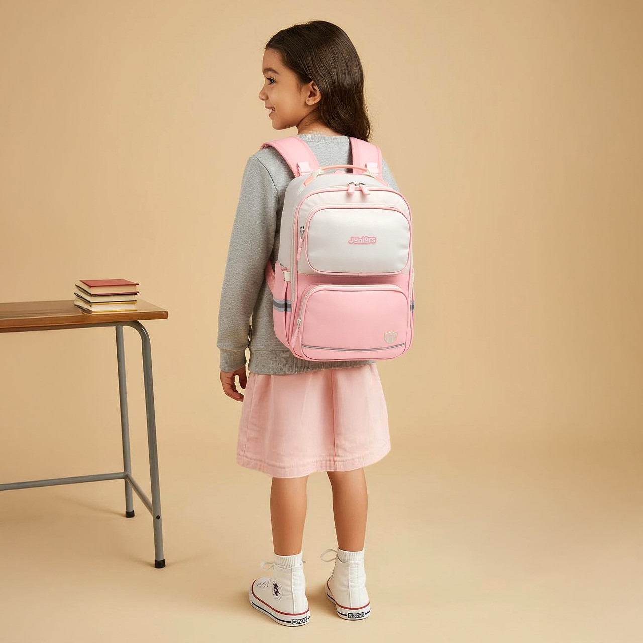 Juniors Logo Detail Backpack with Adjustable Straps and Zip Closure - 15 inches-school-bagsandbackpacks-backpacks-image-3