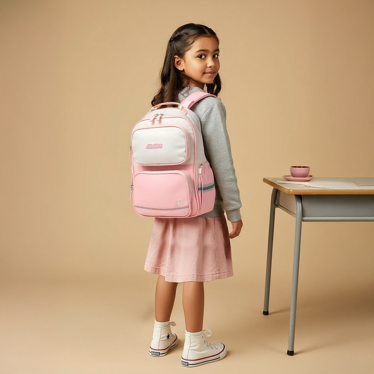 Juniors Logo Detail Backpack with Adjustable Straps and Zip Closure - 15 inches-school-bagsandbackpacks-backpacks-image-4