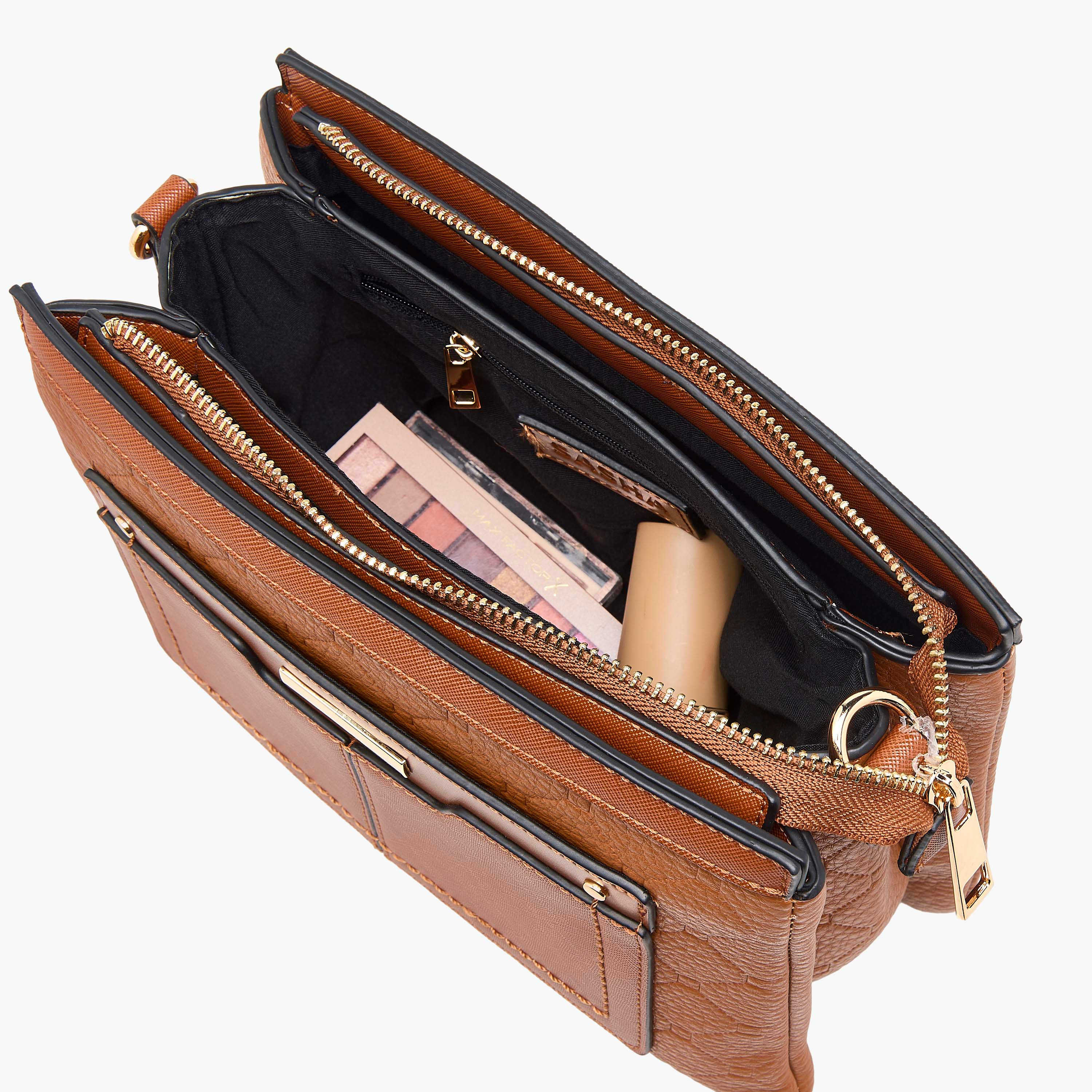 شنطة كروس بودي منقوشة بسحاب إغلاق مع شنطة قابلة للفصل من ساشا-women-bagsandwallets-handbags-image-8