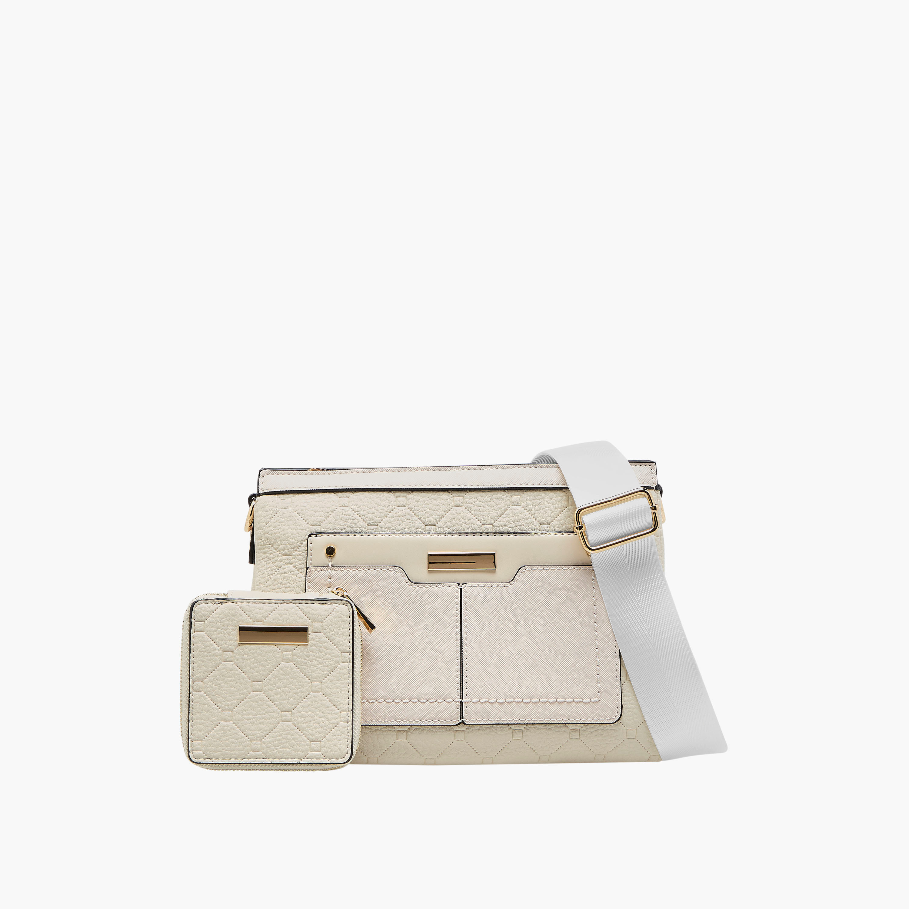 Sasha Embossed Crossbody Bag with Pouch-women-bagsandwallets-handbags-image-1