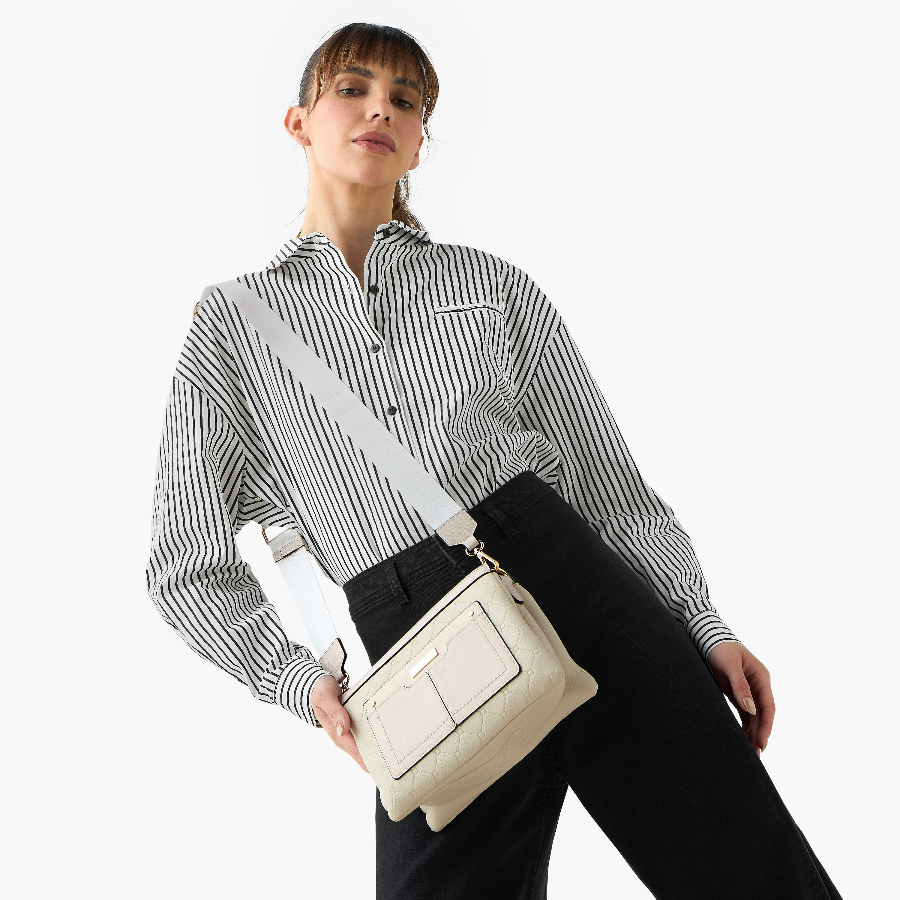 Sasha Embossed Crossbody Bag with Pouch-women-bagsandwallets-handbags-image-2